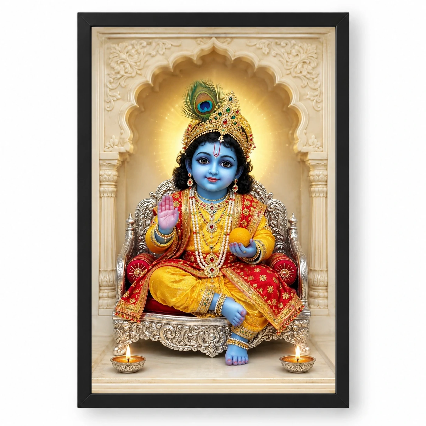Laddu Gopal — Divine Blessings Frame