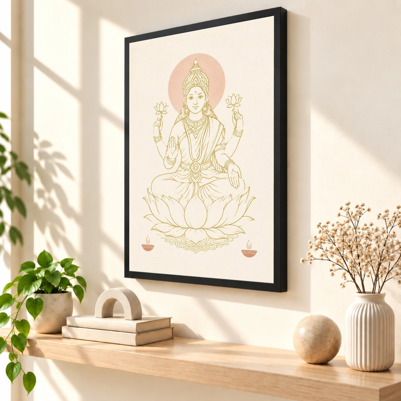 Lakshmi Devi — Modern Minimalist Line Art Frame, view 2