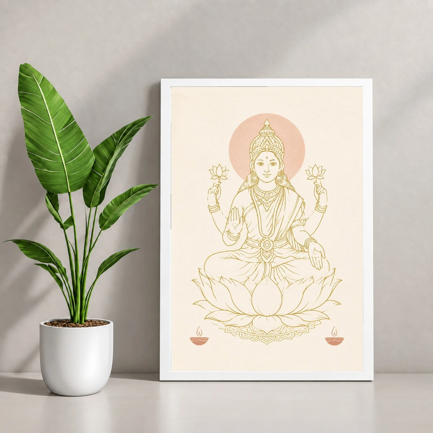 Lakshmi Devi — Modern Minimalist Line Art Frame, view 4