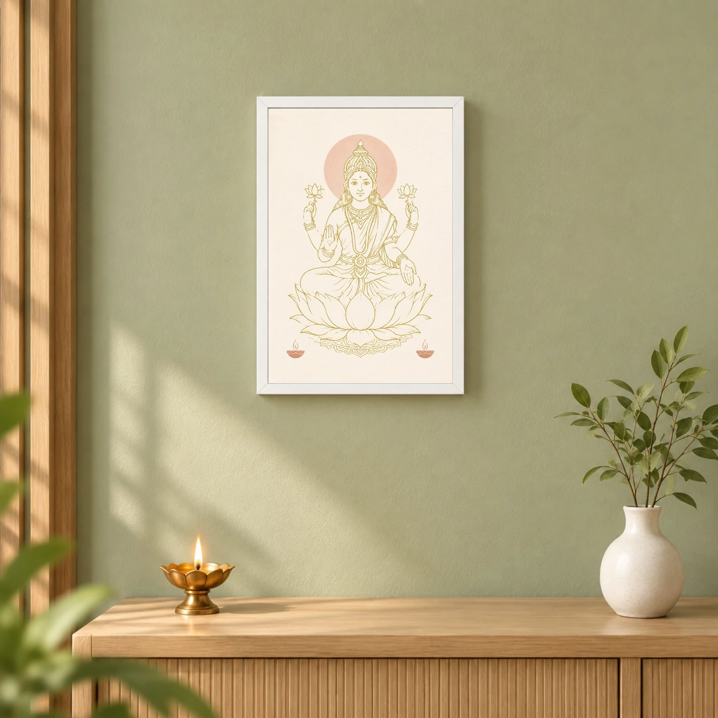 Lakshmi Devi — Modern Minimalist Line Art Frame, view 6