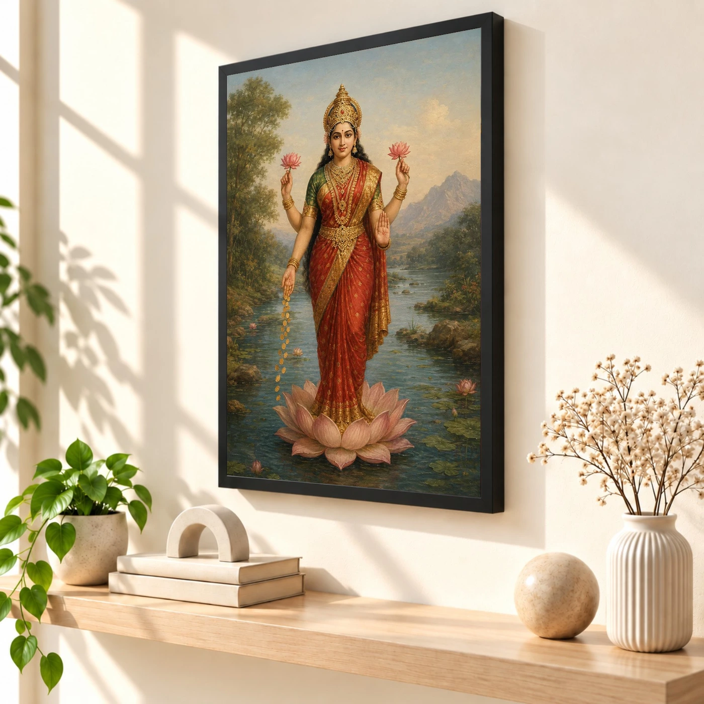 Lakshmi Devi — Raja Ravi Varma Style Portrait Frame, view 2