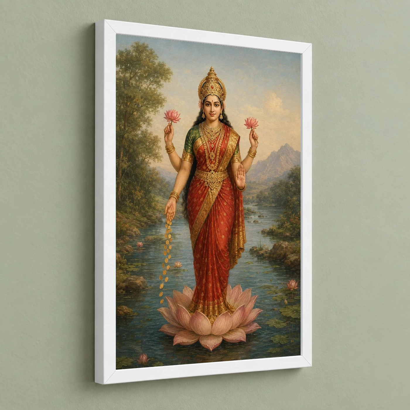 Lakshmi Devi — Raja Ravi Varma Style Portrait Frame, view 5