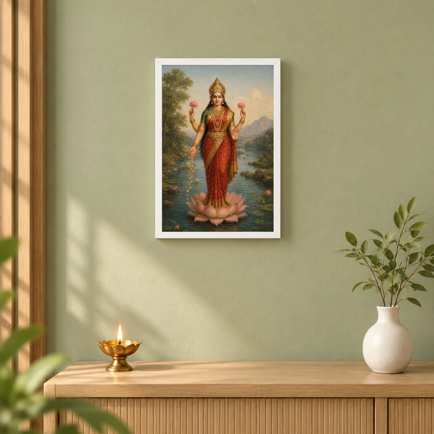 Lakshmi Devi — Raja Ravi Varma Style Portrait Frame, view 6