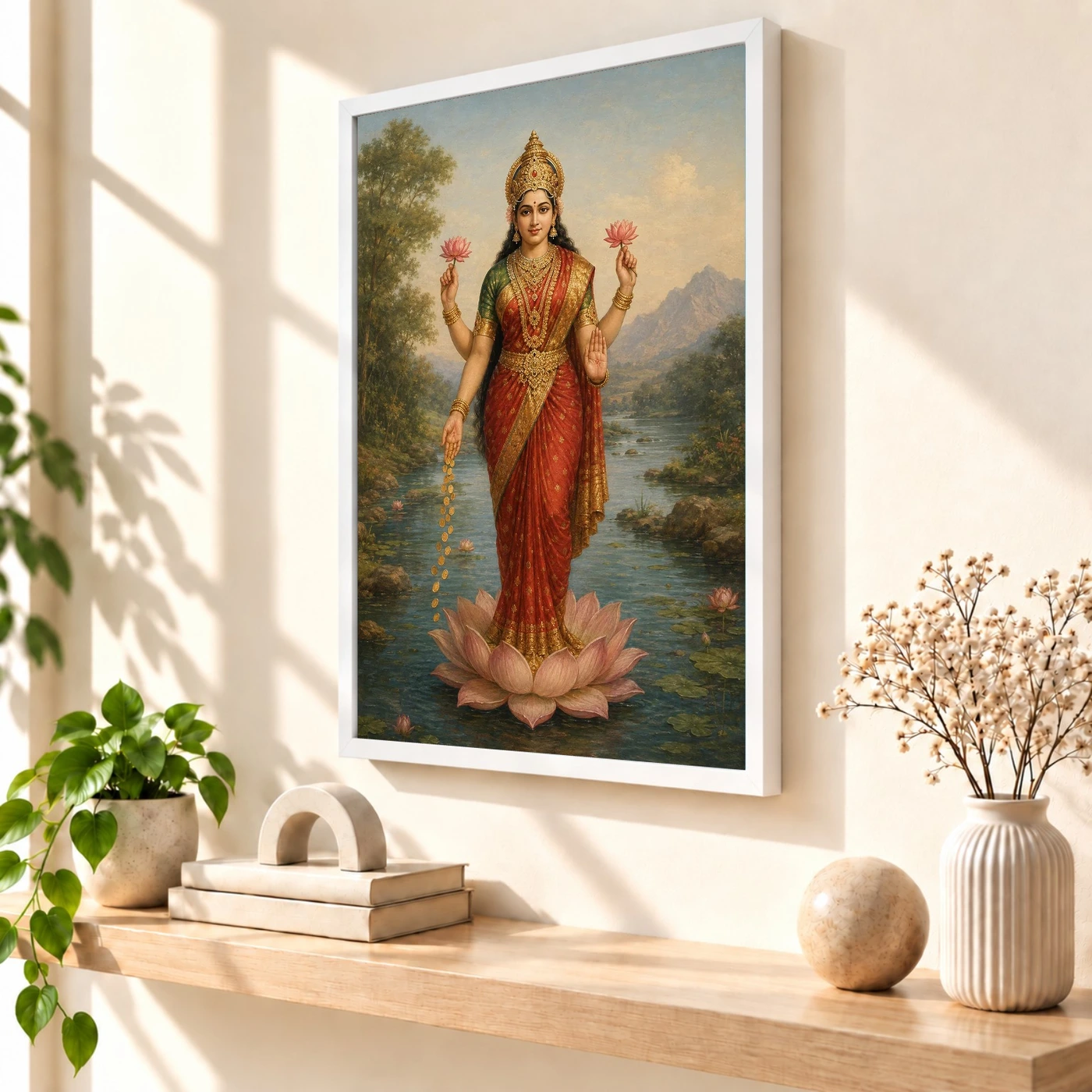 Lakshmi Devi — Raja Ravi Varma Style Portrait Frame, view 7