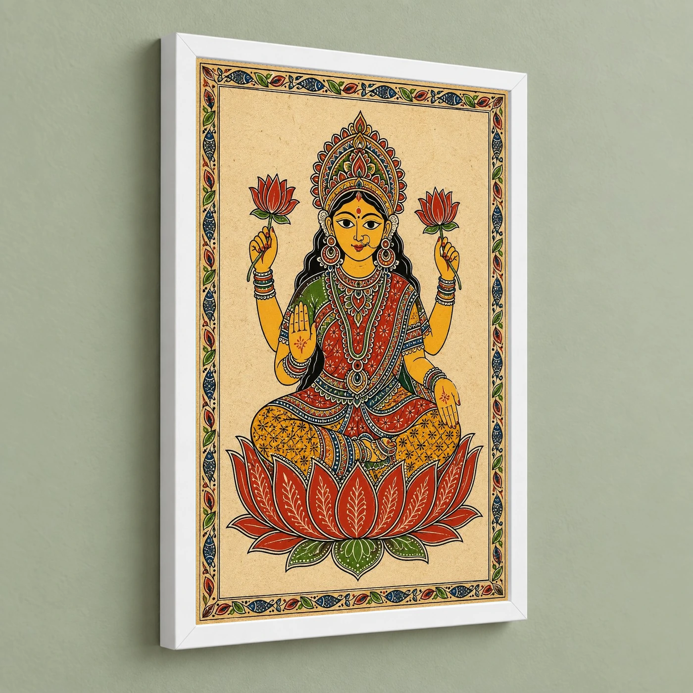 Lakshmi — Madhubani Folk Art Frame, view 5