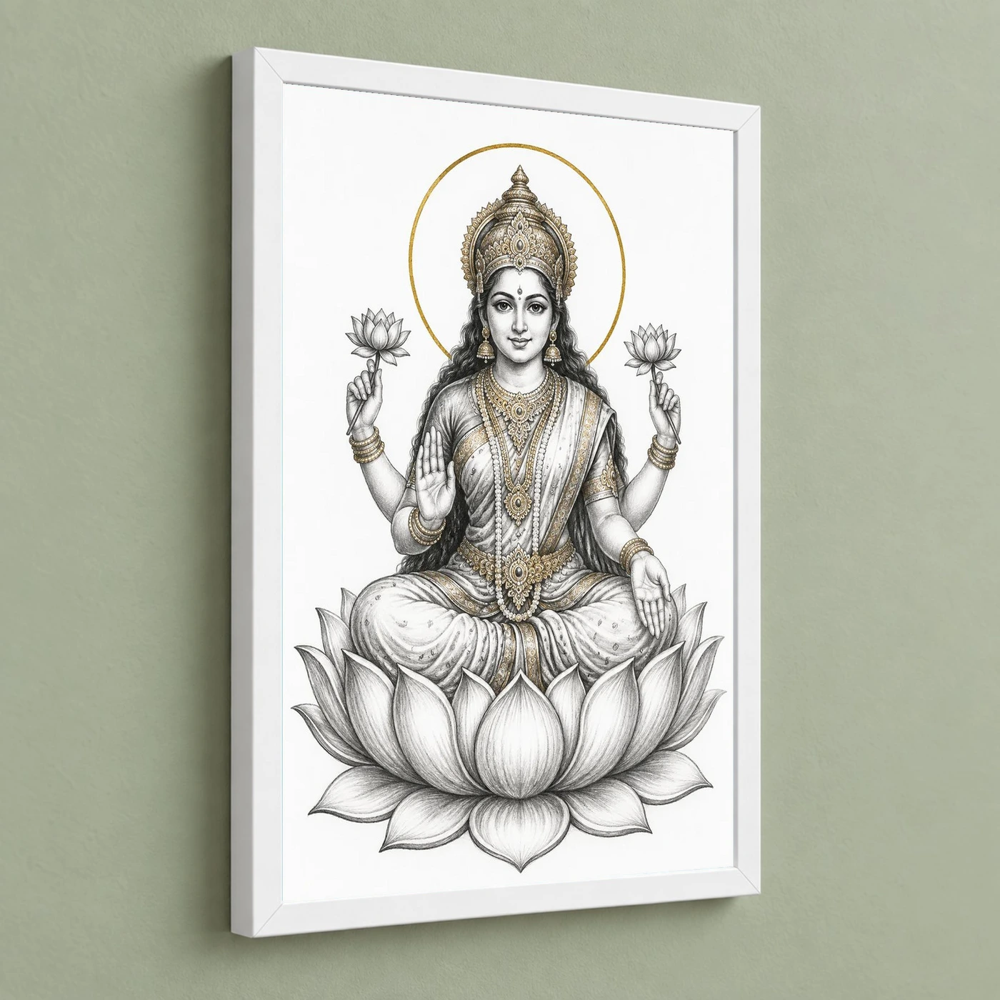 Lakshmi Mata — Monochrome Sketch Art Frame, view 5