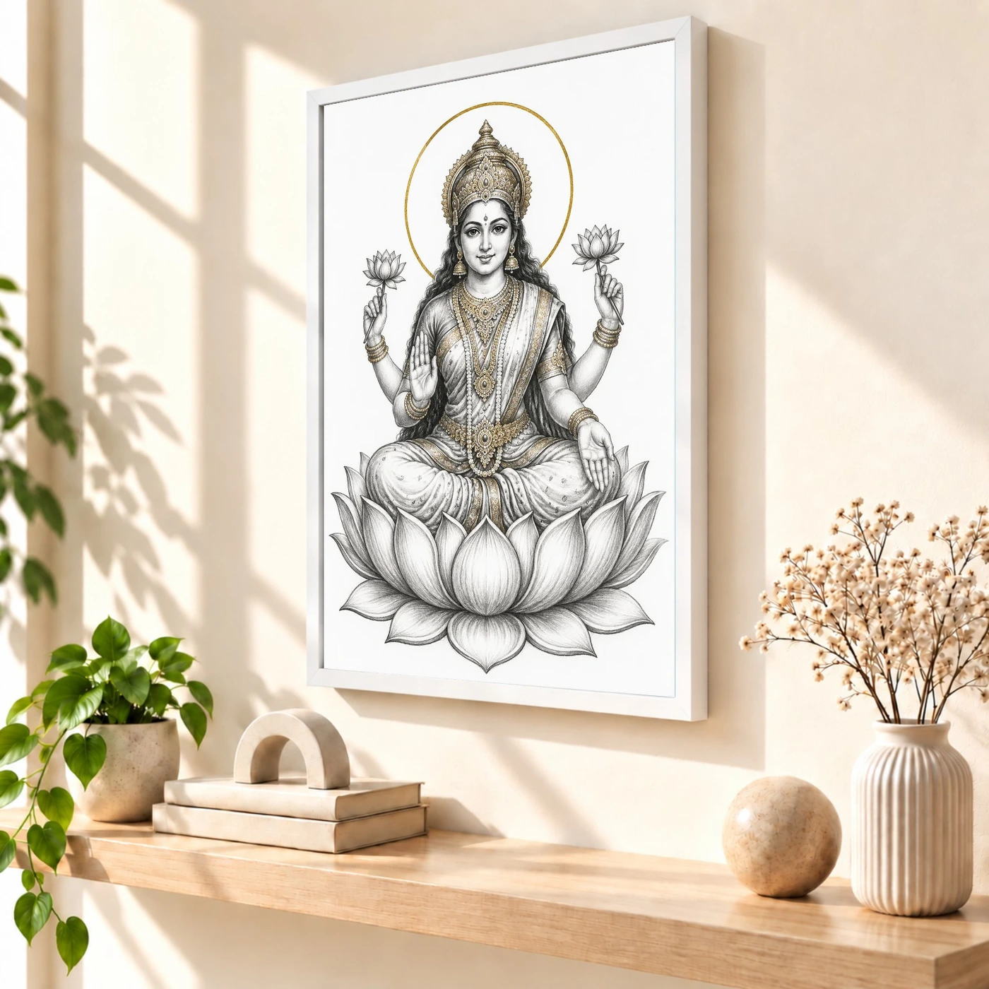 Lakshmi Mata — Monochrome Sketch Art Frame, view 7