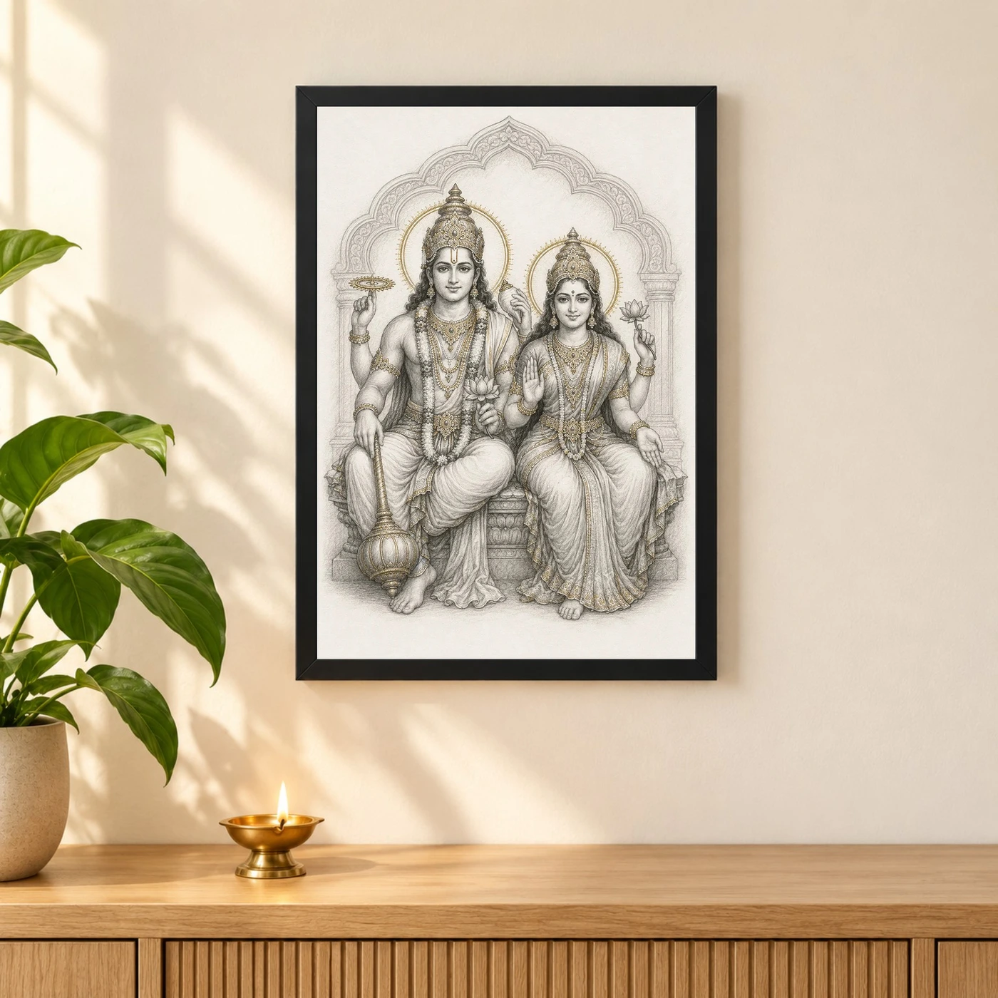 Lakshmi Narayan — Monochrome Sketch Frame, view 3