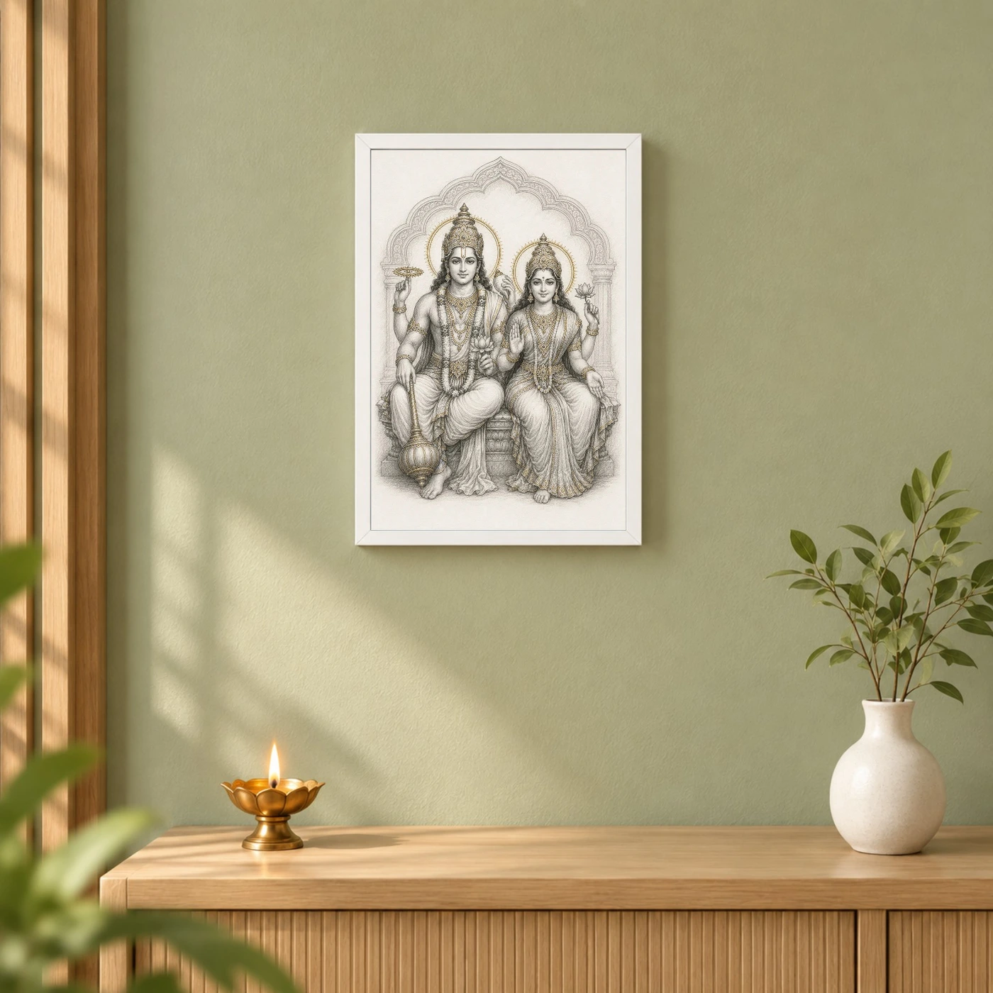 Lakshmi Narayan — Monochrome Sketch Frame, view 6