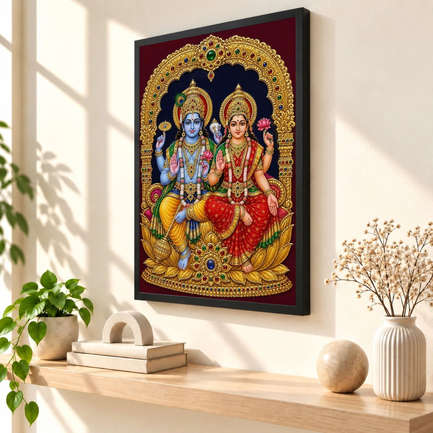 Lakshmi Narayan — Tanjore Traditional Art Frame, view 2
