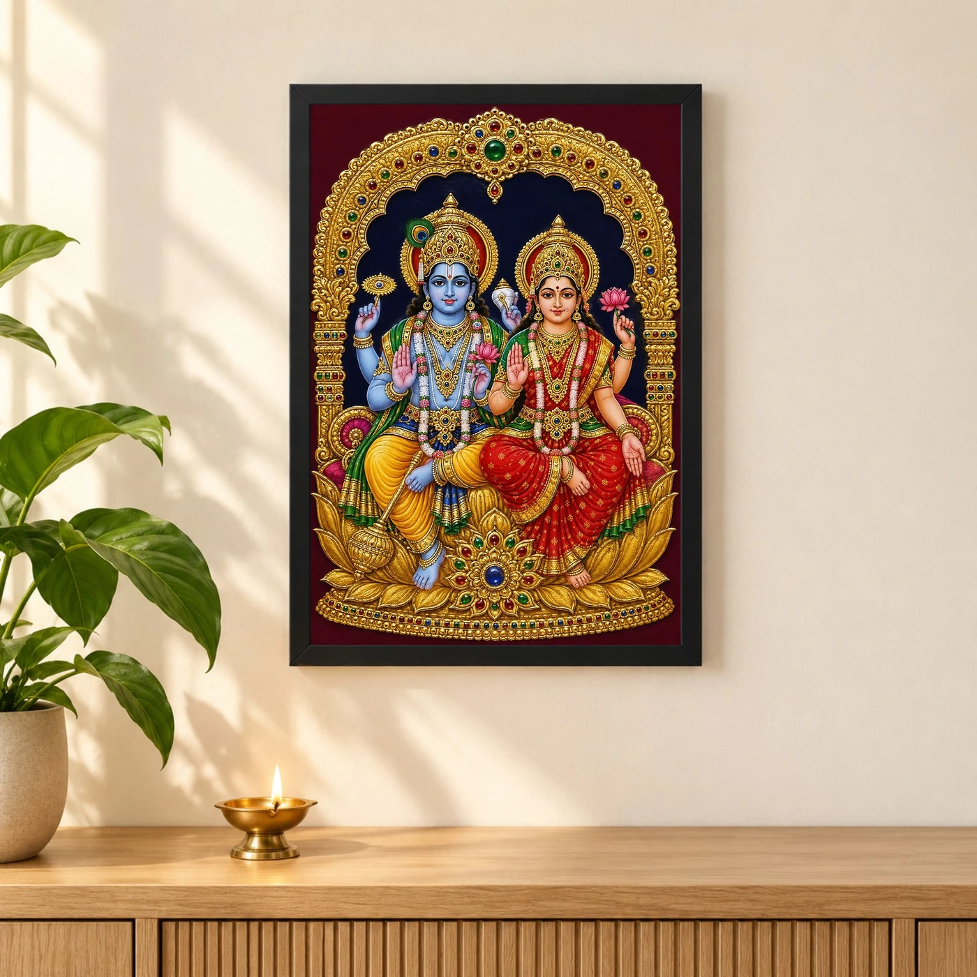 Lakshmi Narayan — Tanjore Traditional Art Frame, view 3