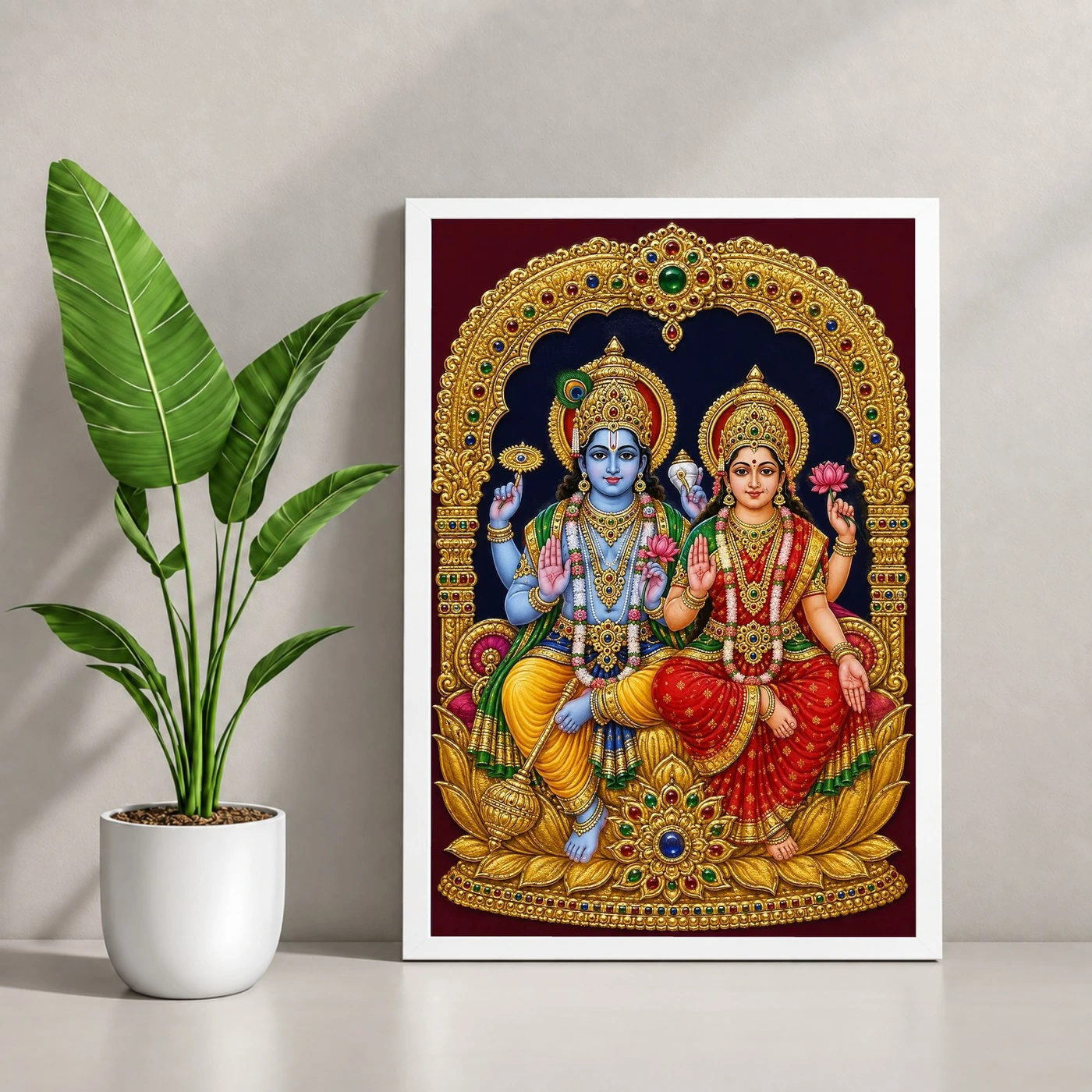 Lakshmi Narayan — Tanjore Traditional Art Frame, view 4