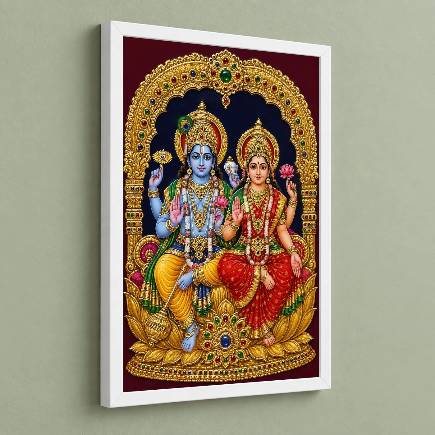 Lakshmi Narayan — Tanjore Traditional Art Frame, view 5