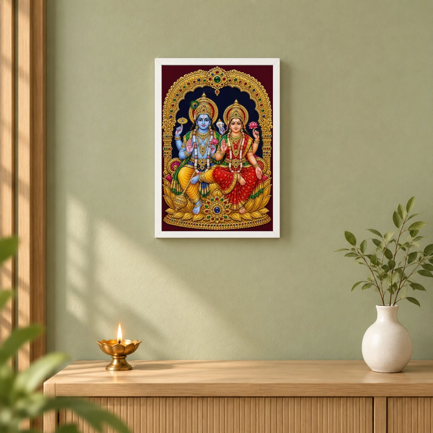 Lakshmi Narayan — Tanjore Traditional Art Frame, view 6