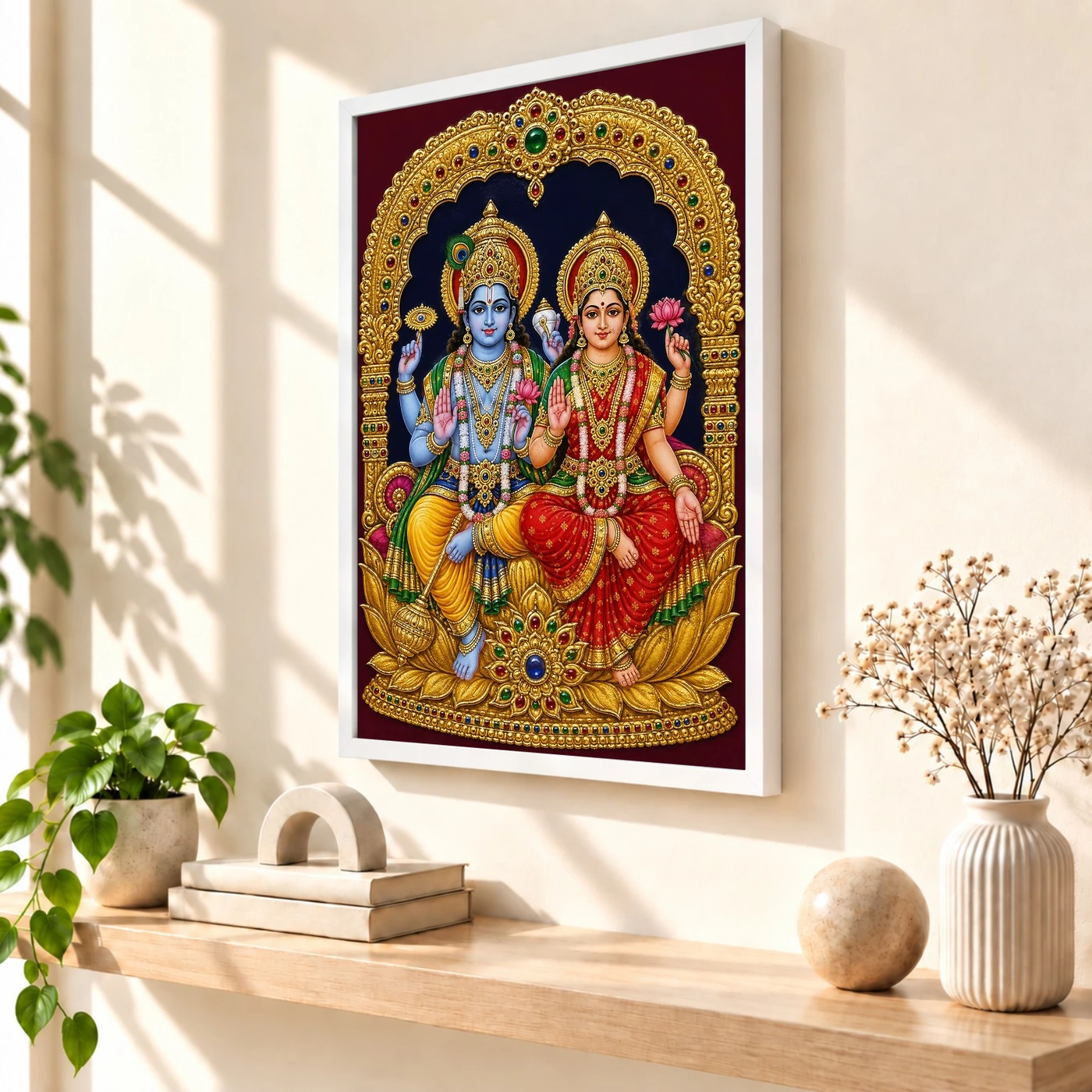 Lakshmi Narayan — Tanjore Traditional Art Frame, view 7