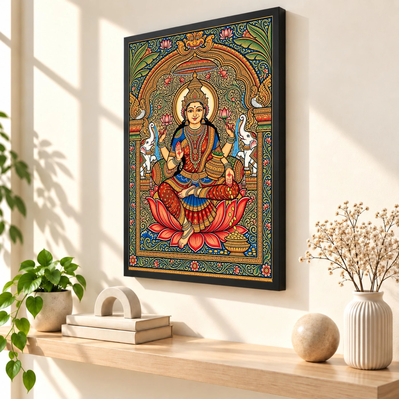 Lakshmi Pattachitra Odisha Traditional Folk Art Photo Frame, view 2