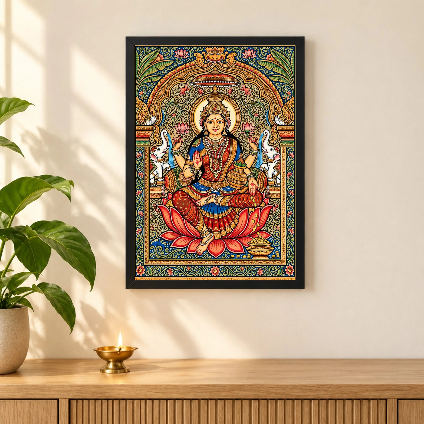 Lakshmi Pattachitra Odisha Traditional Folk Art Photo Frame, view 3