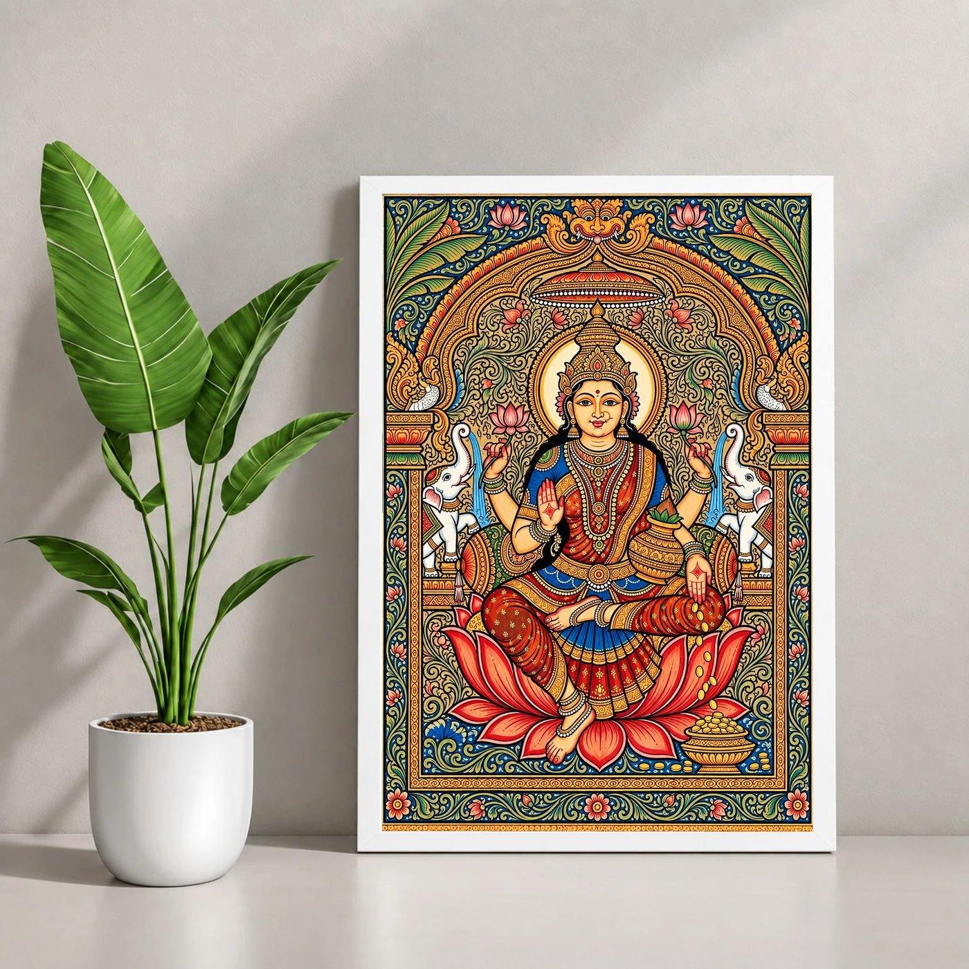 Lakshmi Pattachitra Odisha Traditional Folk Art Photo Frame, view 4