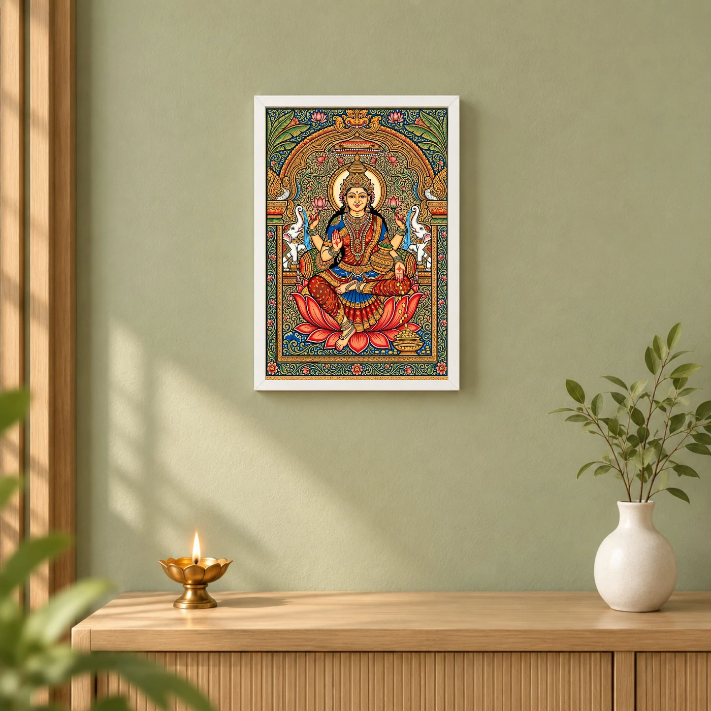 Lakshmi Pattachitra Odisha Traditional Folk Art Photo Frame, view 6