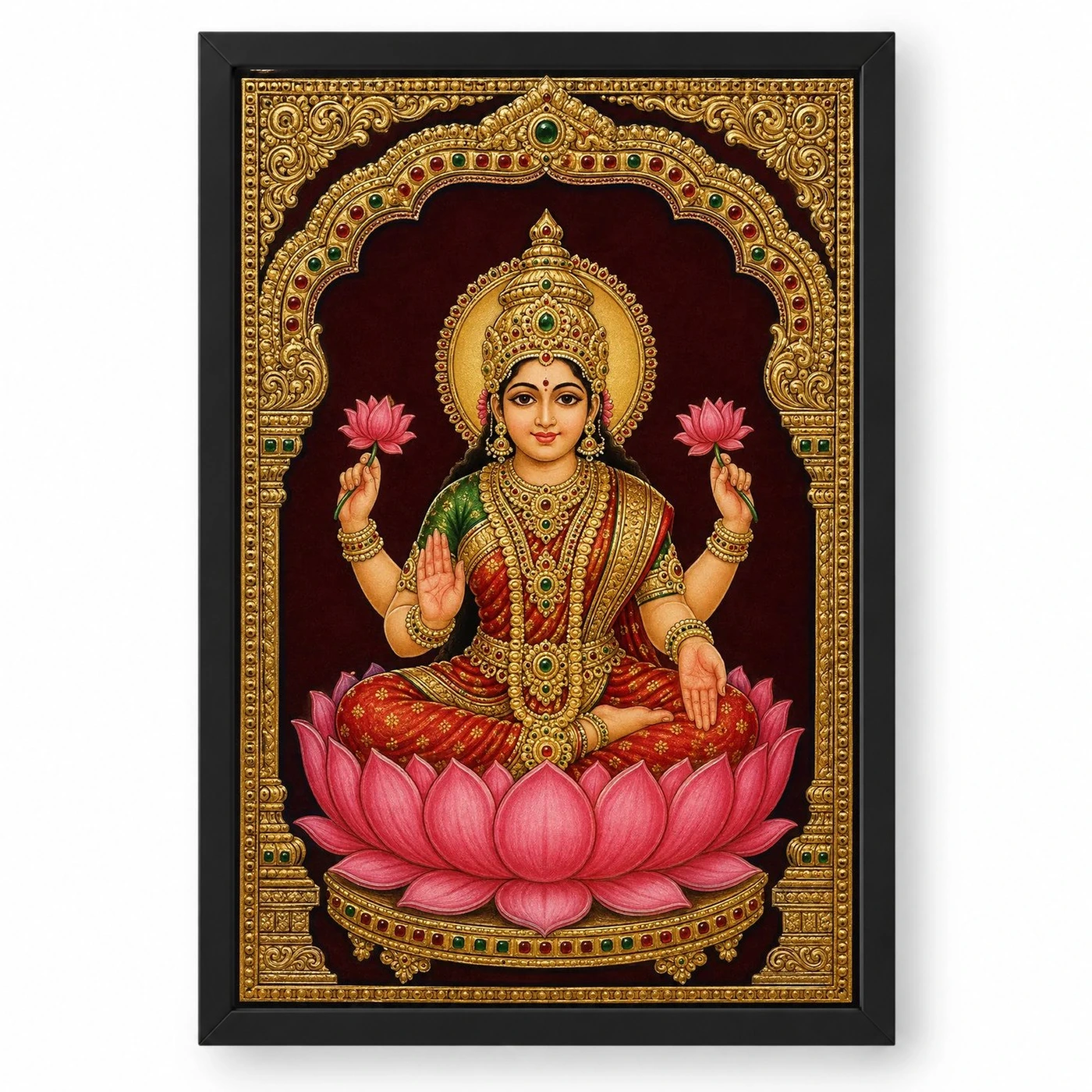 Lakshmi — Tanjore Gold Leaf Traditional Art Frame