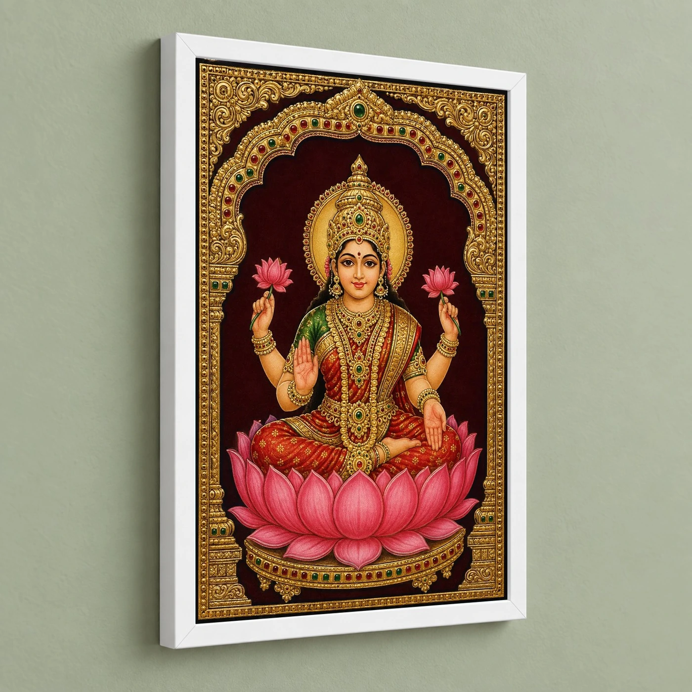 Lakshmi — Tanjore Gold Leaf Traditional Art Frame, view 5