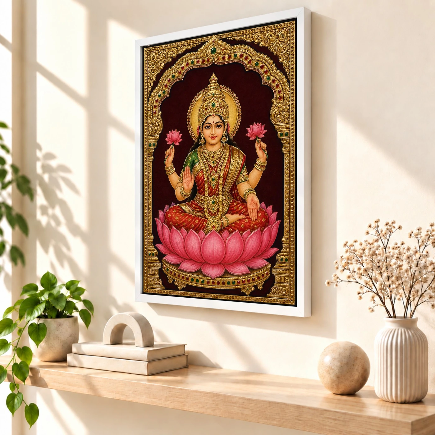 Lakshmi — Tanjore Gold Leaf Traditional Art Frame, view 7