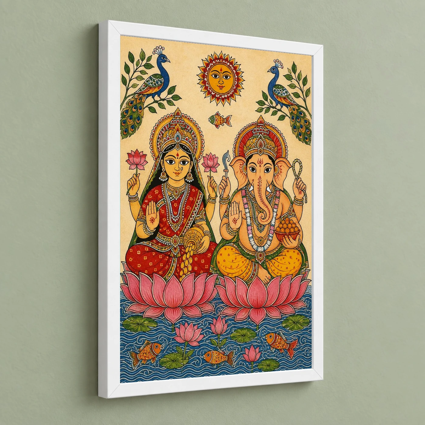 Laxmi Ganesh — Madhubani Folk Art Frame, view 5