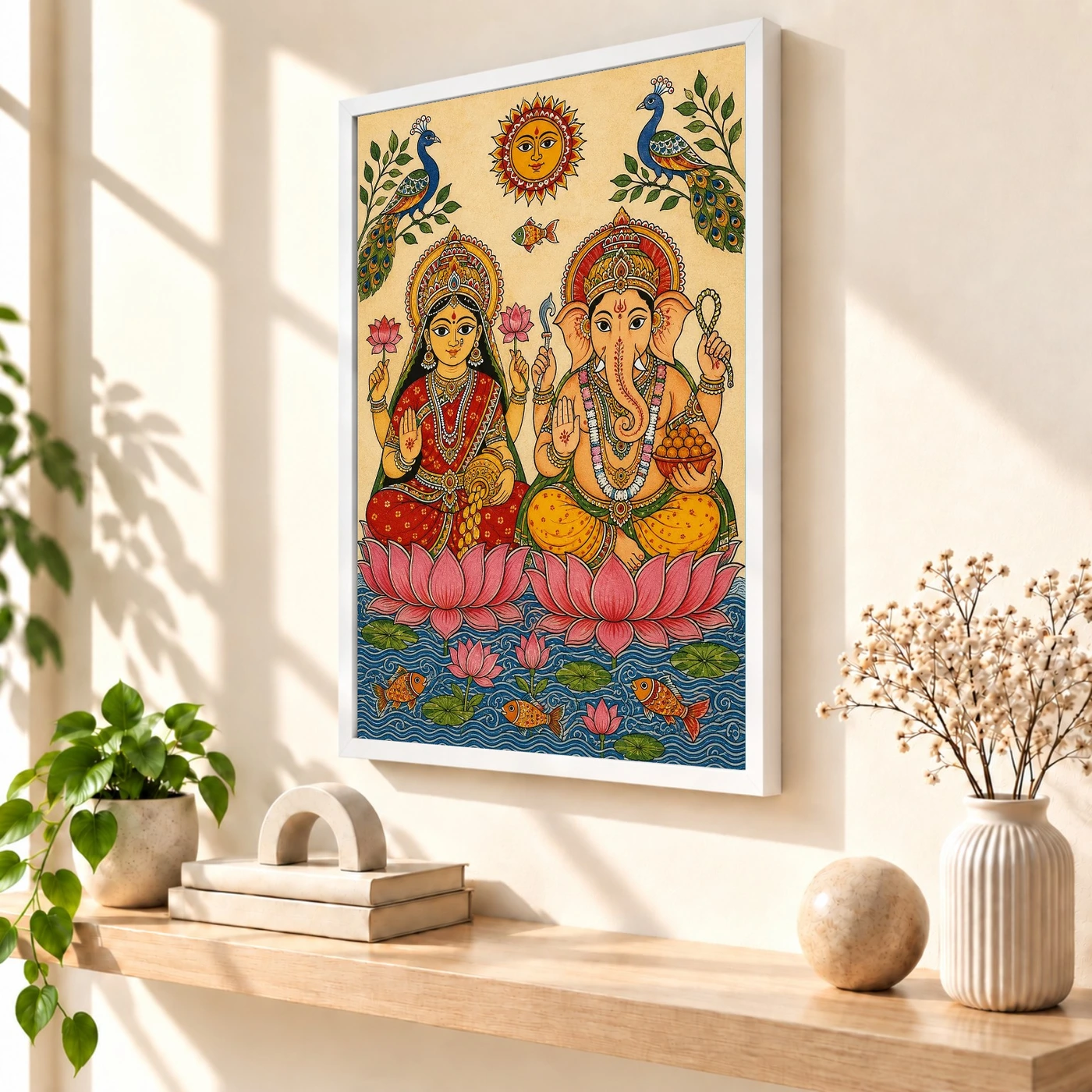 Laxmi Ganesh — Madhubani Folk Art Frame, view 7