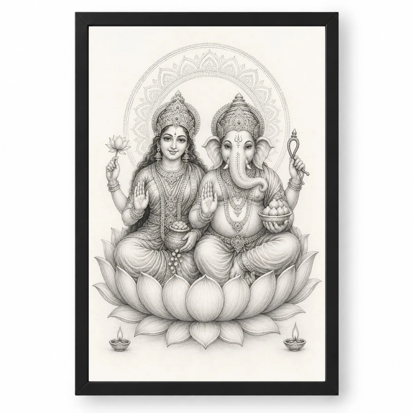 Laxmi Ganesh — Monochrome Sketch Frame