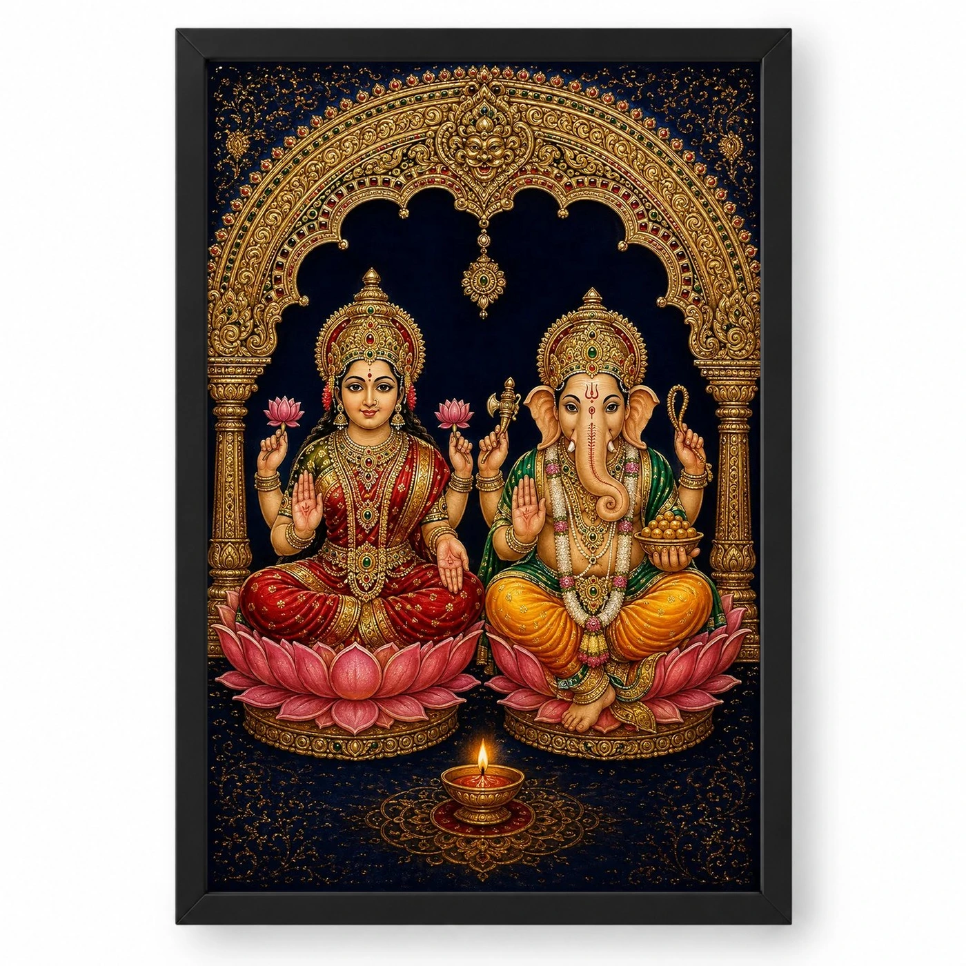 Laxmi Ganesh — Tanjore Art Frame