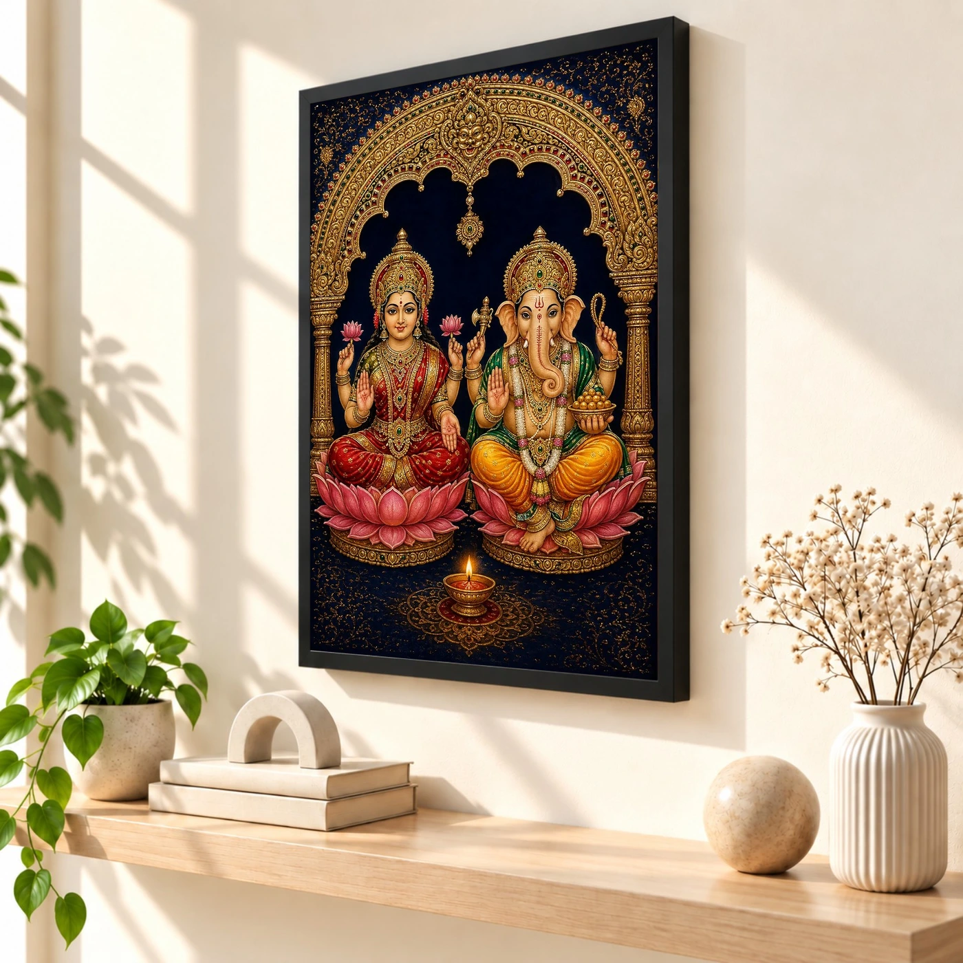 Laxmi Ganesh — Tanjore Art Frame, view 2