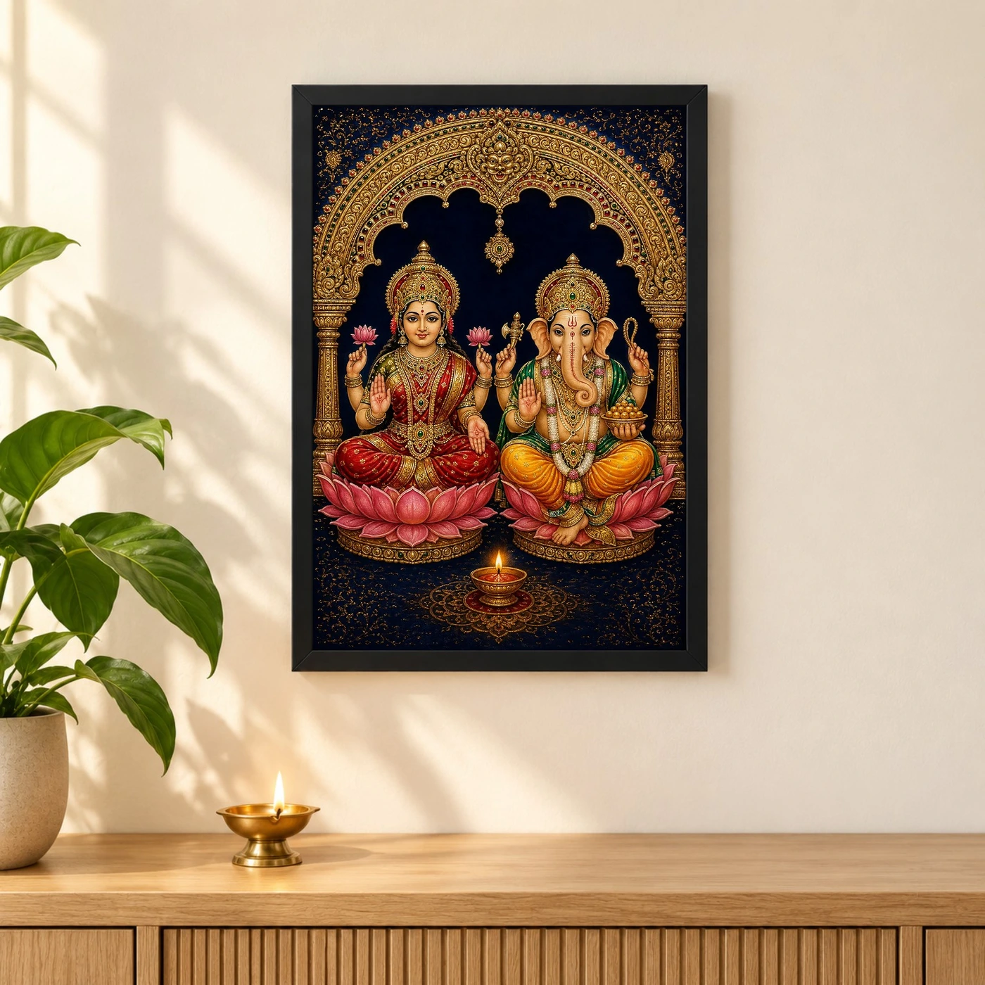 Laxmi Ganesh — Tanjore Art Frame, view 3