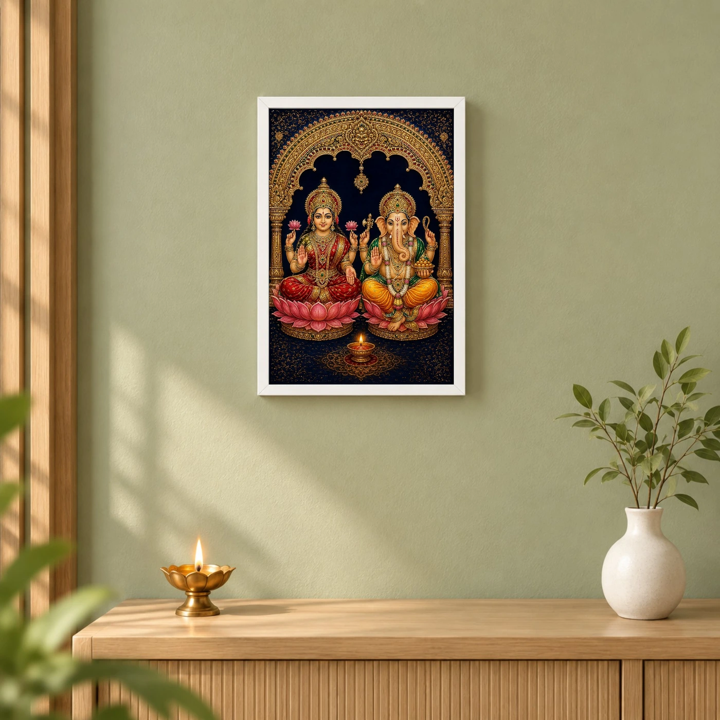 Laxmi Ganesh — Tanjore Art Frame, view 6