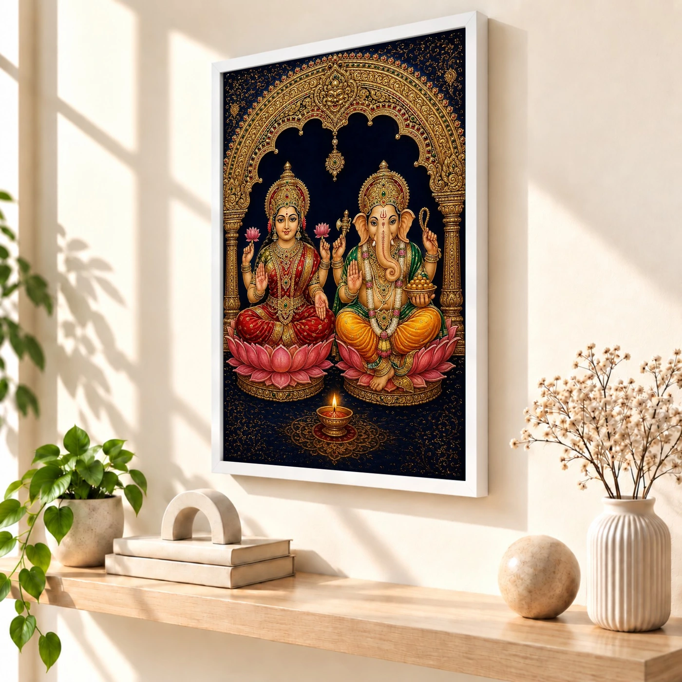 Laxmi Ganesh — Tanjore Art Frame, view 7