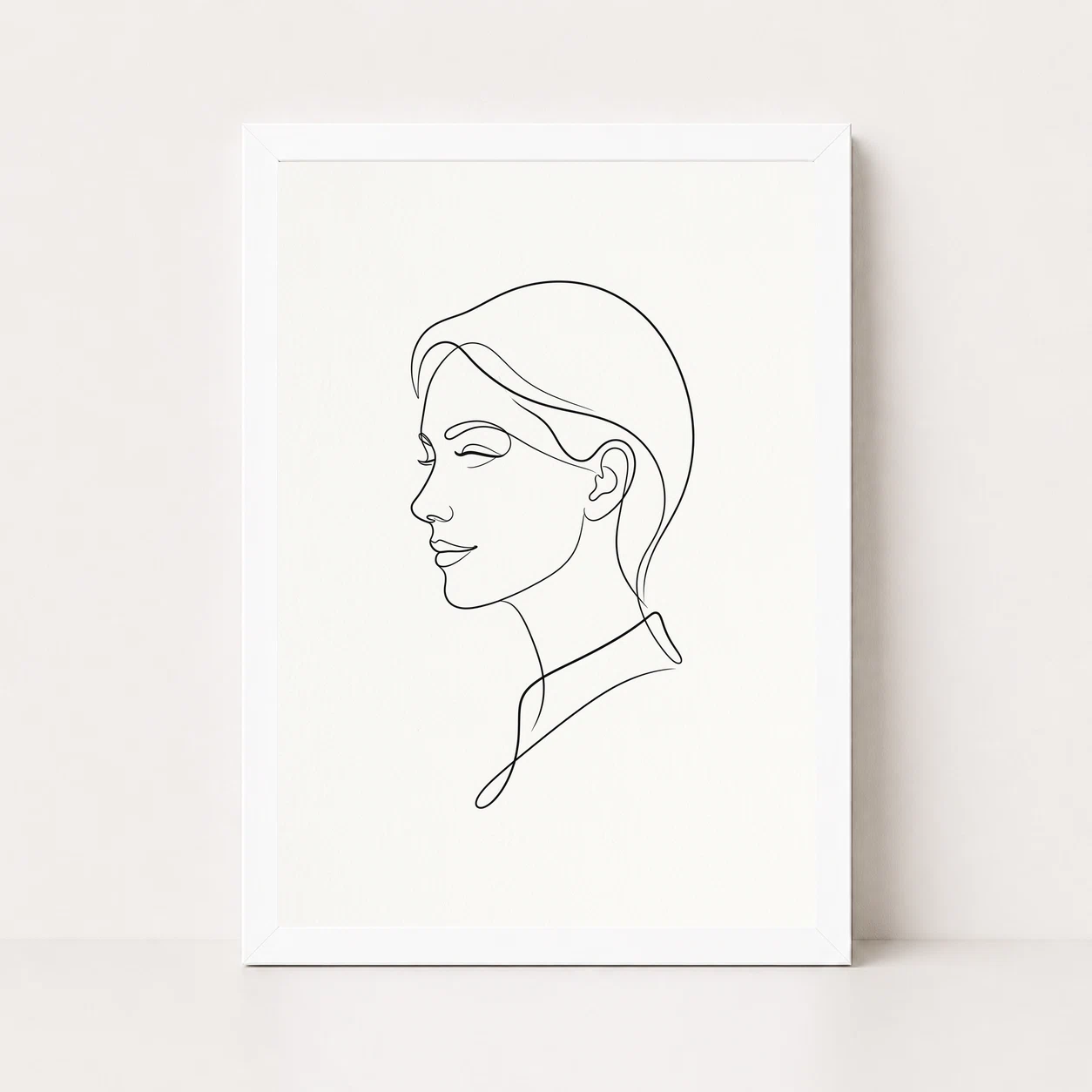 Line Art Continuous One Line Woman Portrait Minimalist Art Photo Frame, view 6