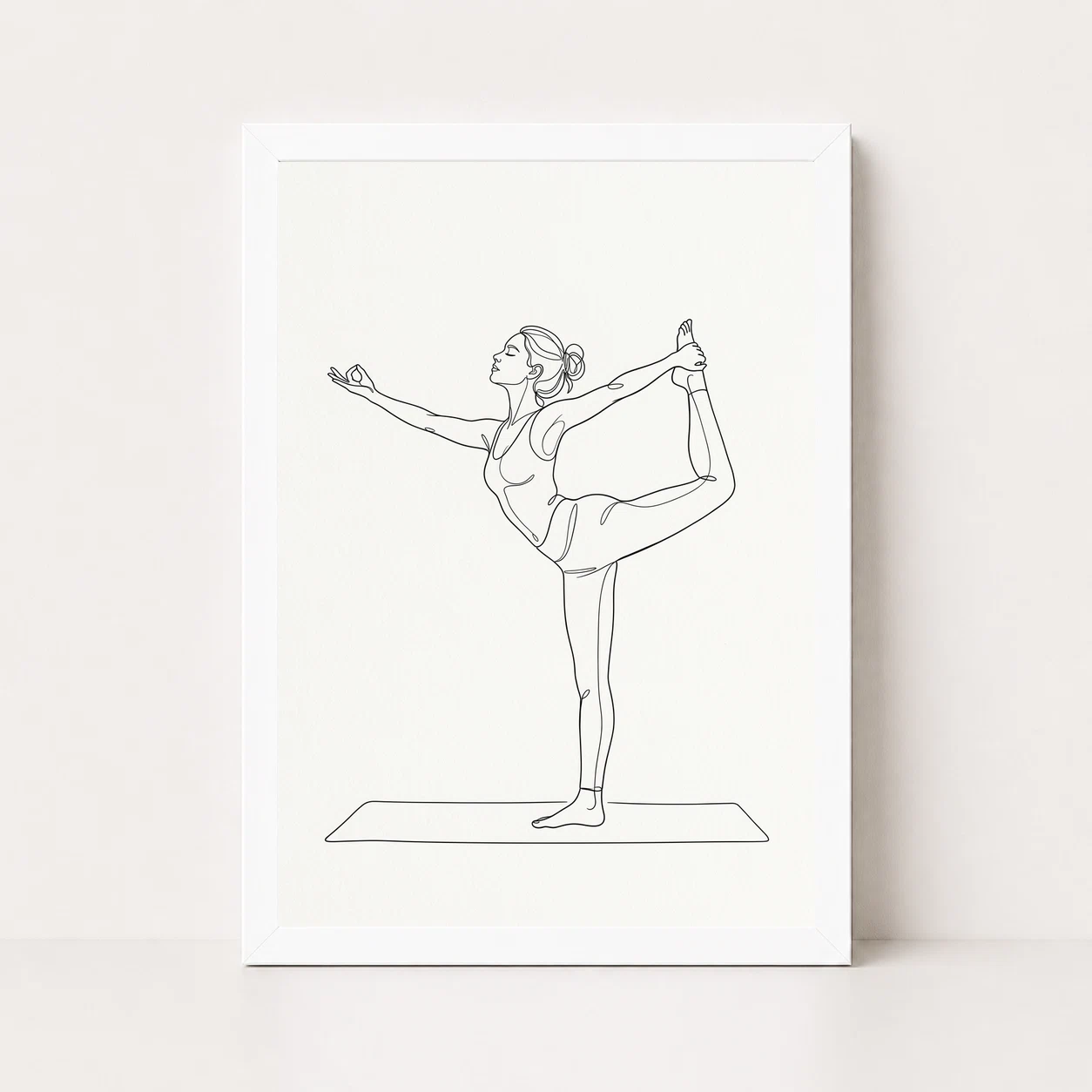 Line Art Yoga Pose Woman Graceful Asana Spiritual Art Photo Frame, view 3