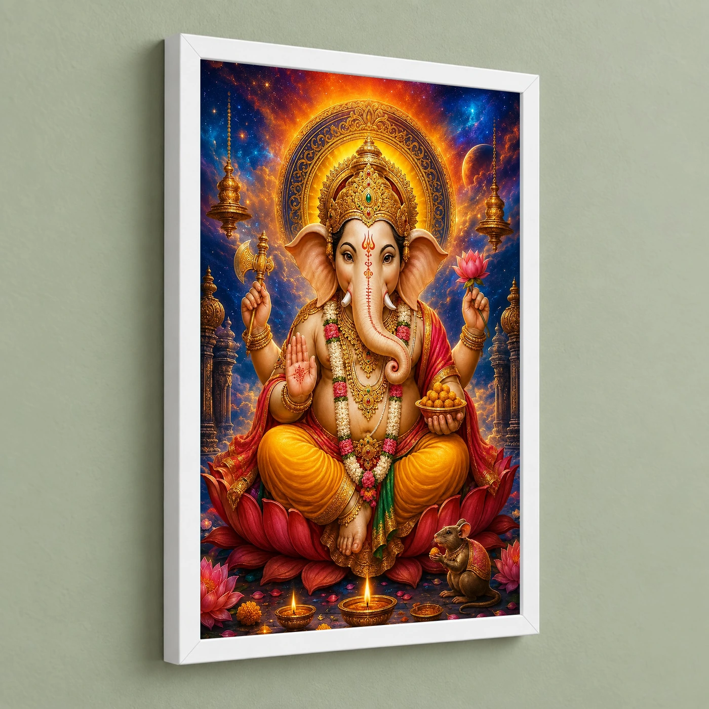 Lord Ganesha Cosmic Celestial Aura Photo Frame, view 5