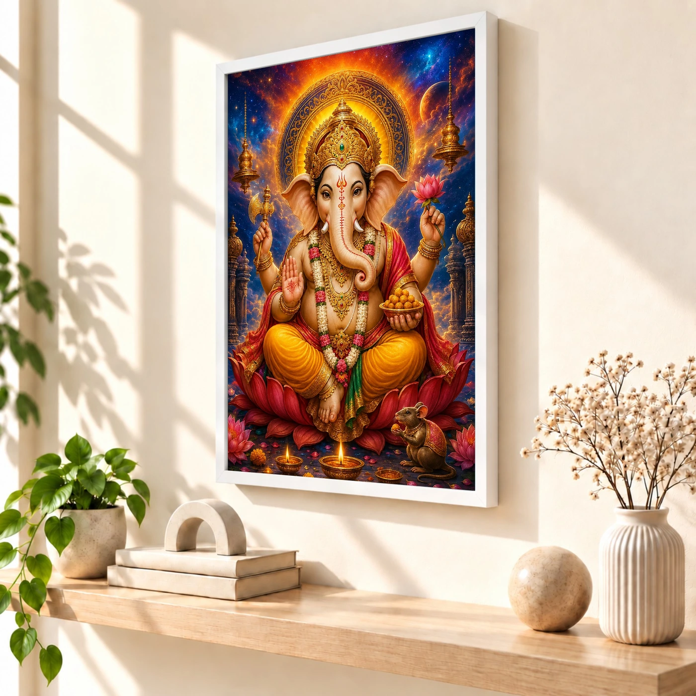 Lord Ganesha Cosmic Celestial Aura Photo Frame, view 7