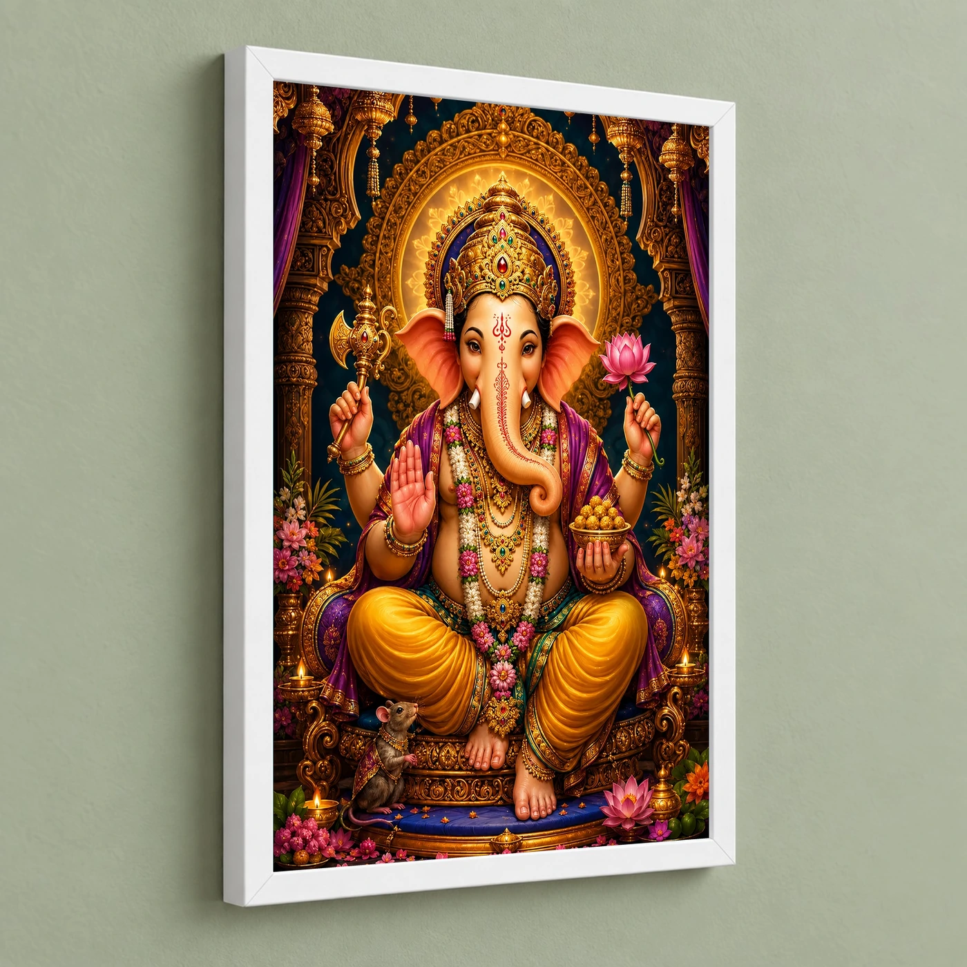 Lord Ganesha Royal Jewel-Toned Portrait Photo Frame, view 5