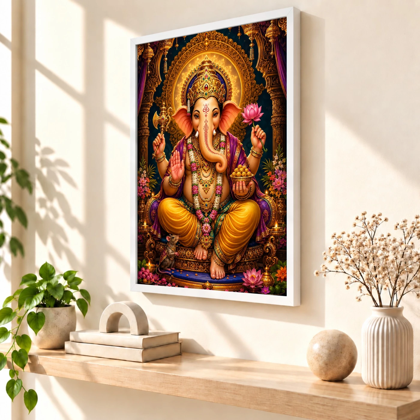 Lord Ganesha Royal Jewel-Toned Portrait Photo Frame, view 7