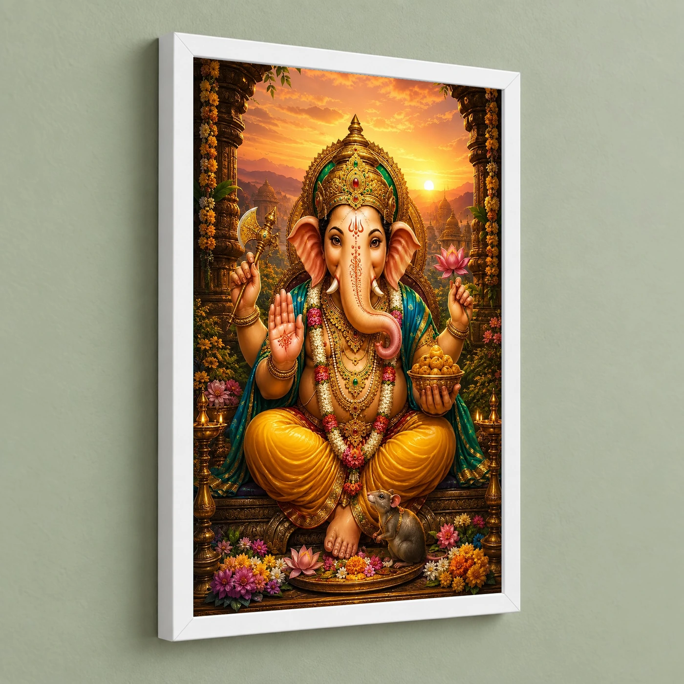 Lord Ganesha Serene Sunrise Blessing Photo Frame, view 5