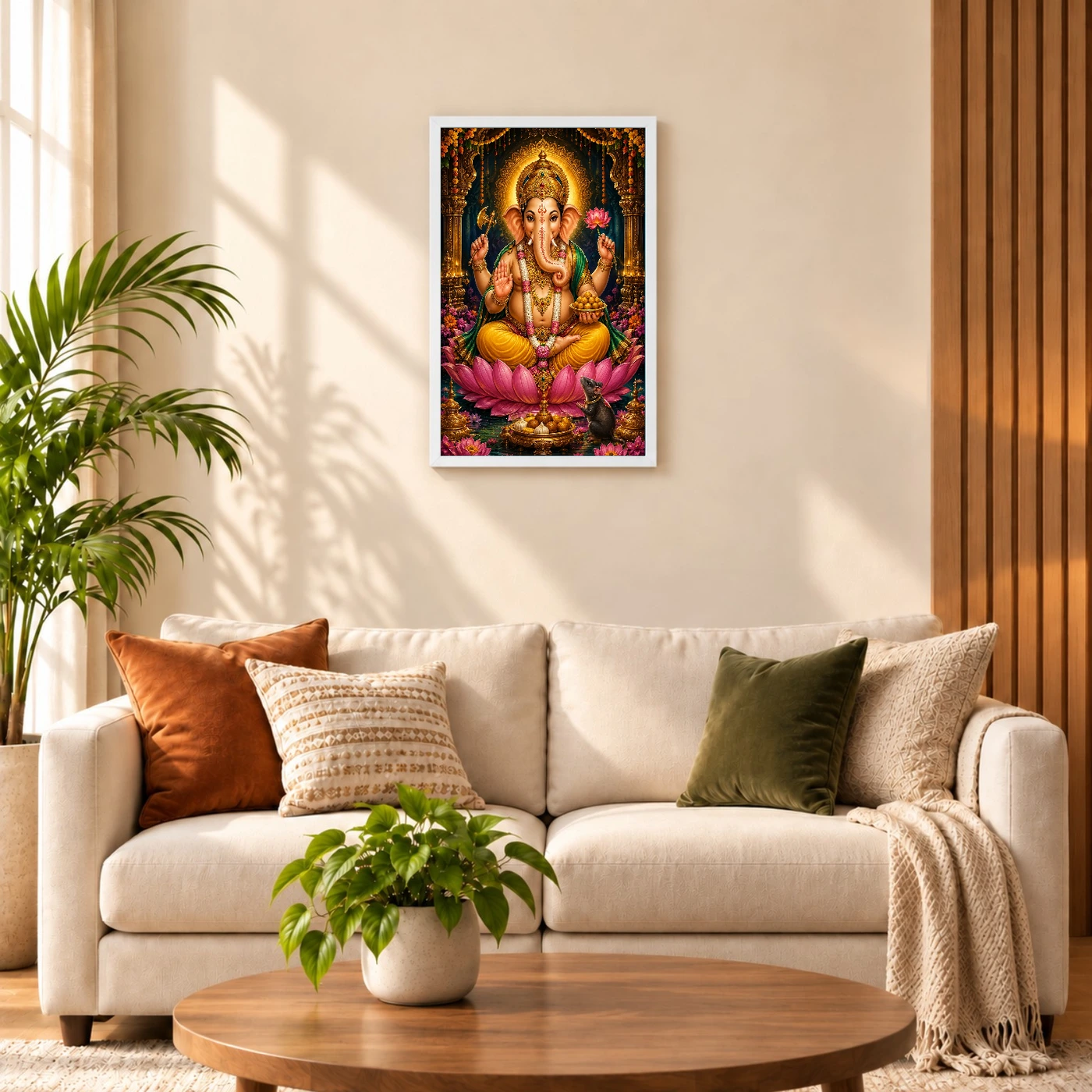 Lord Ganesha Traditional Indian Miniature-Inspired Devotional Art Photo Frame, view 9