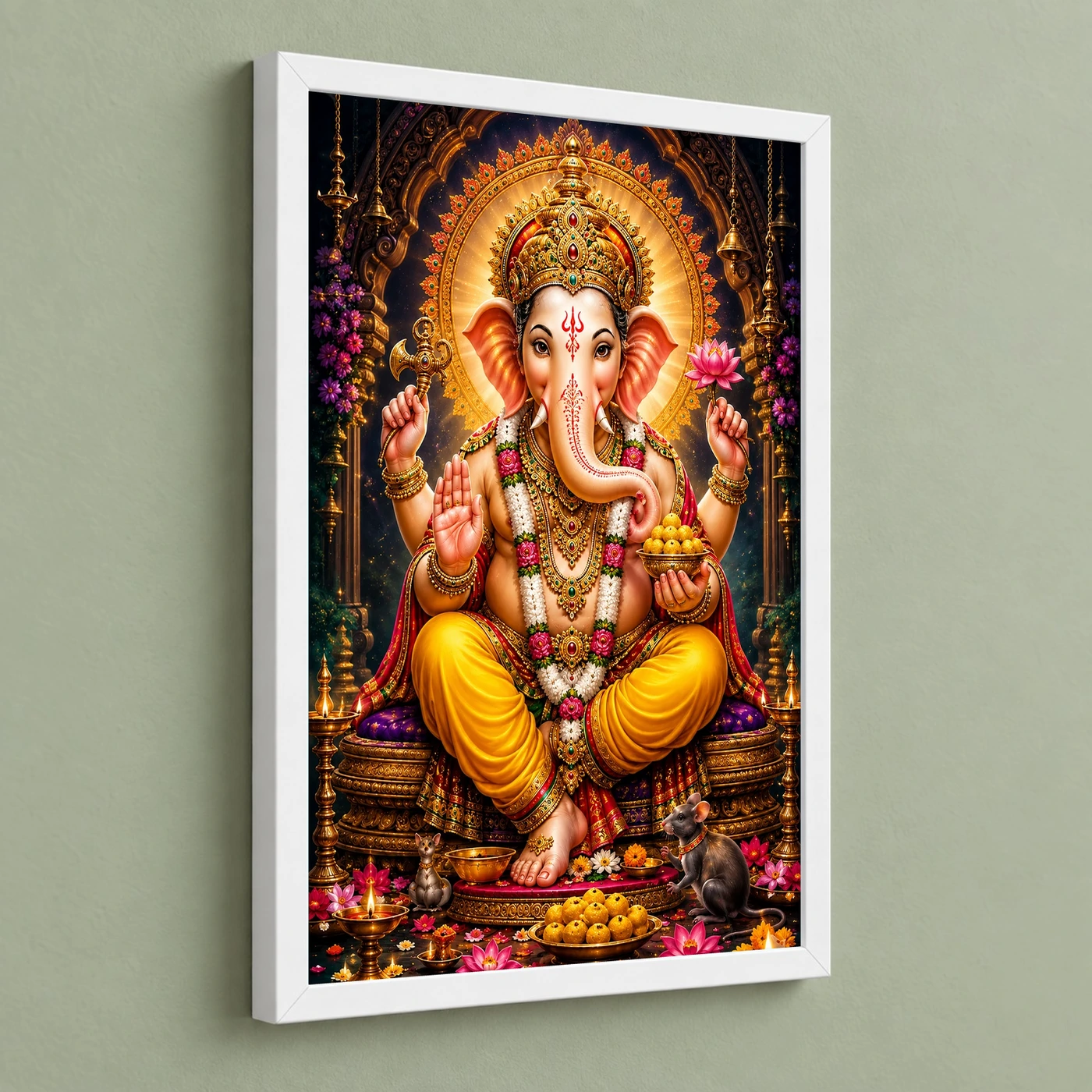 Lord Ganesha Vivid Premium Spiritual Poster Art Photo Frame, view 5