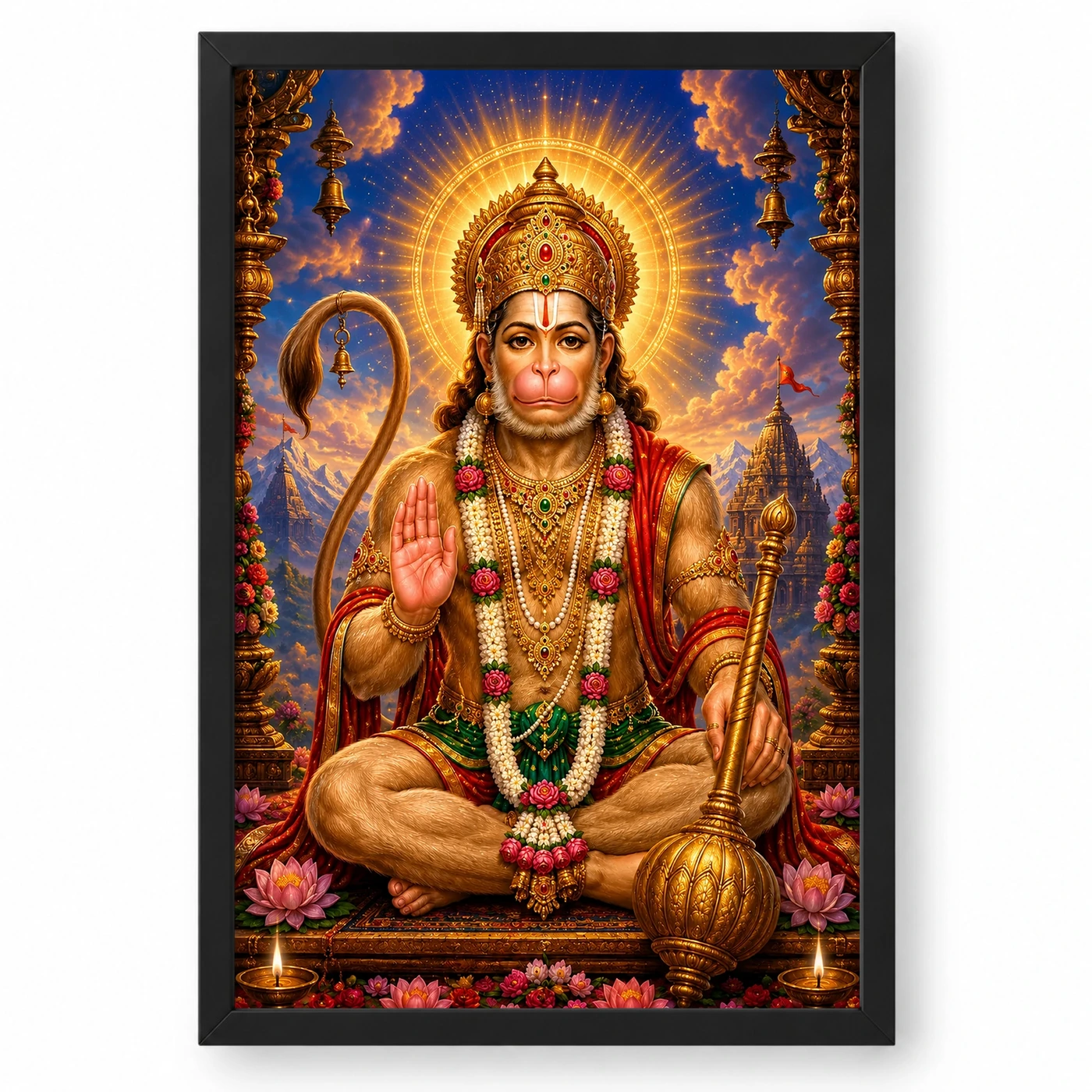 Lord Hanuman Cosmic Celestial Aura Photo Frame