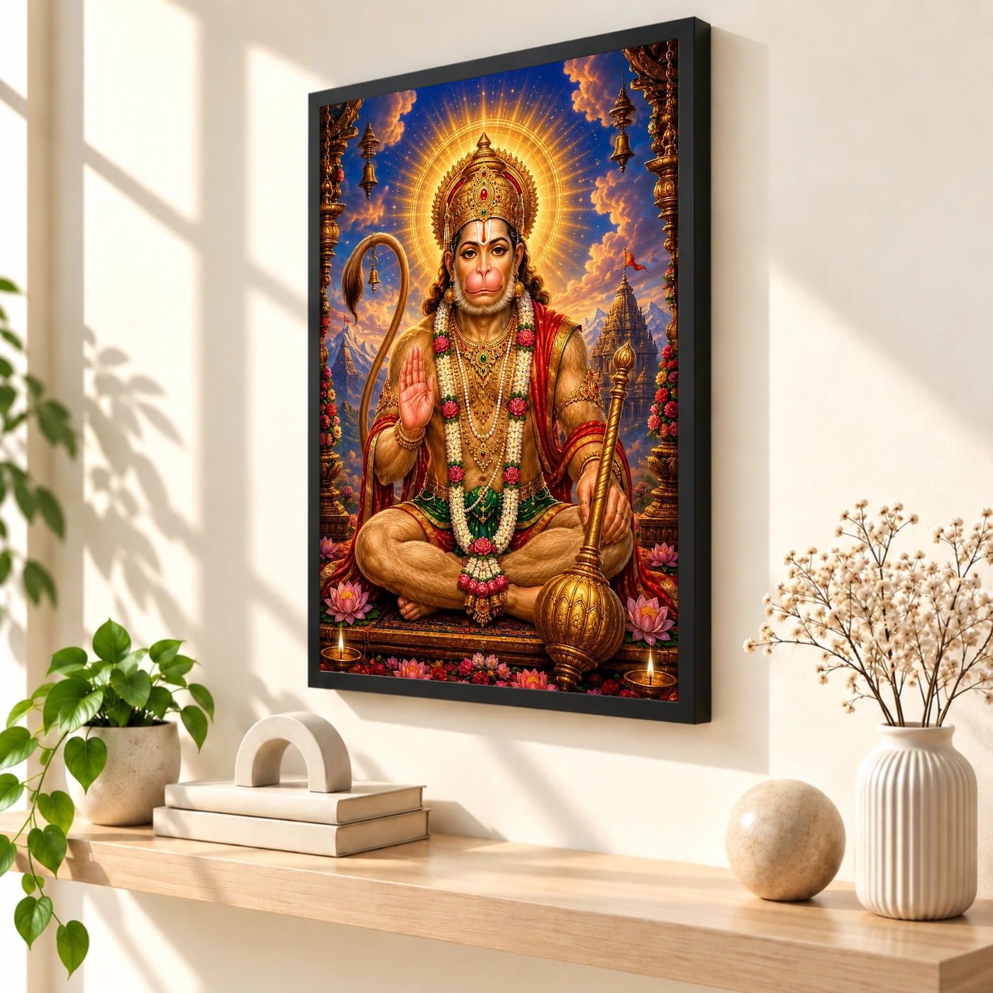 Lord Hanuman Cosmic Celestial Aura Photo Frame, view 2