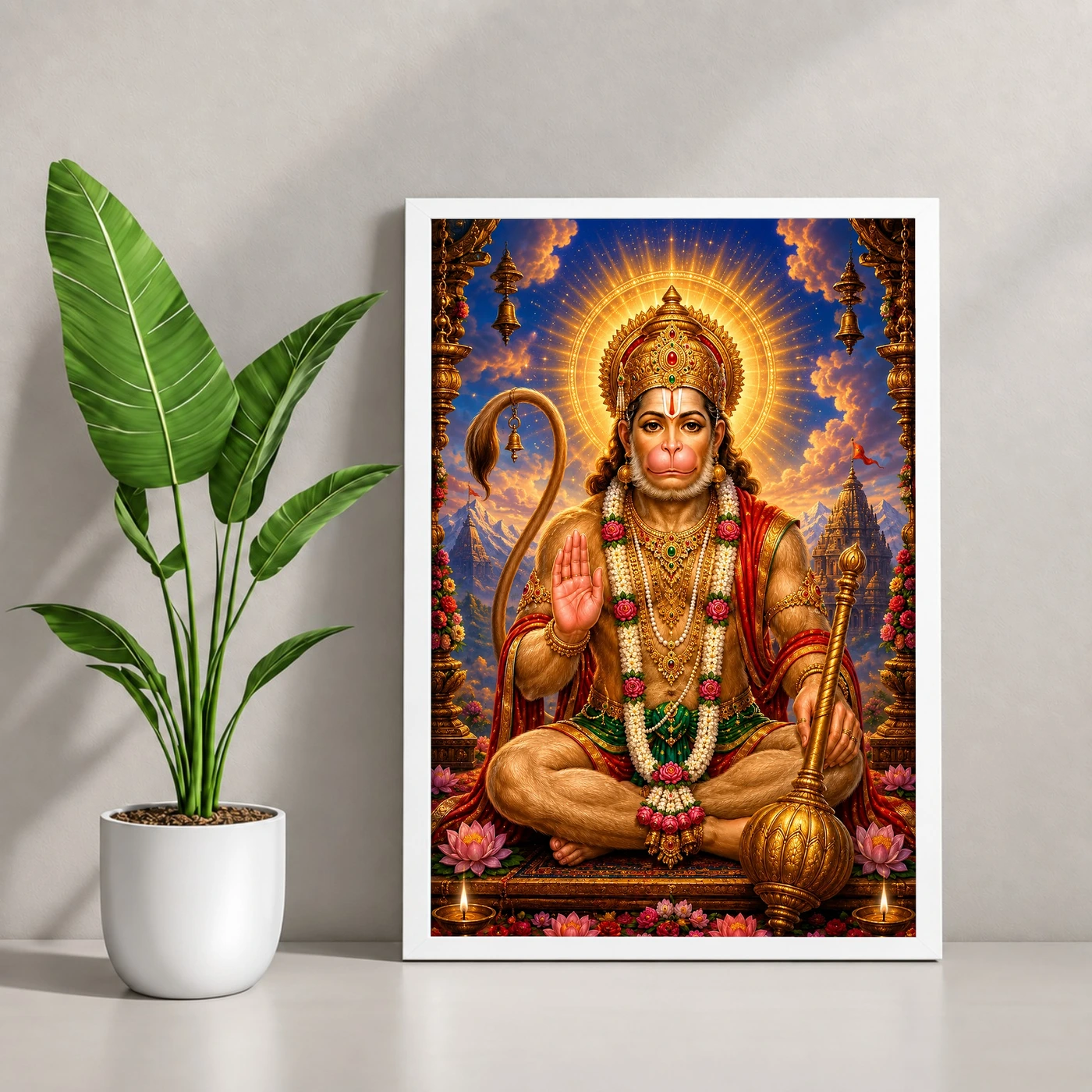 Lord Hanuman Cosmic Celestial Aura Photo Frame, view 4