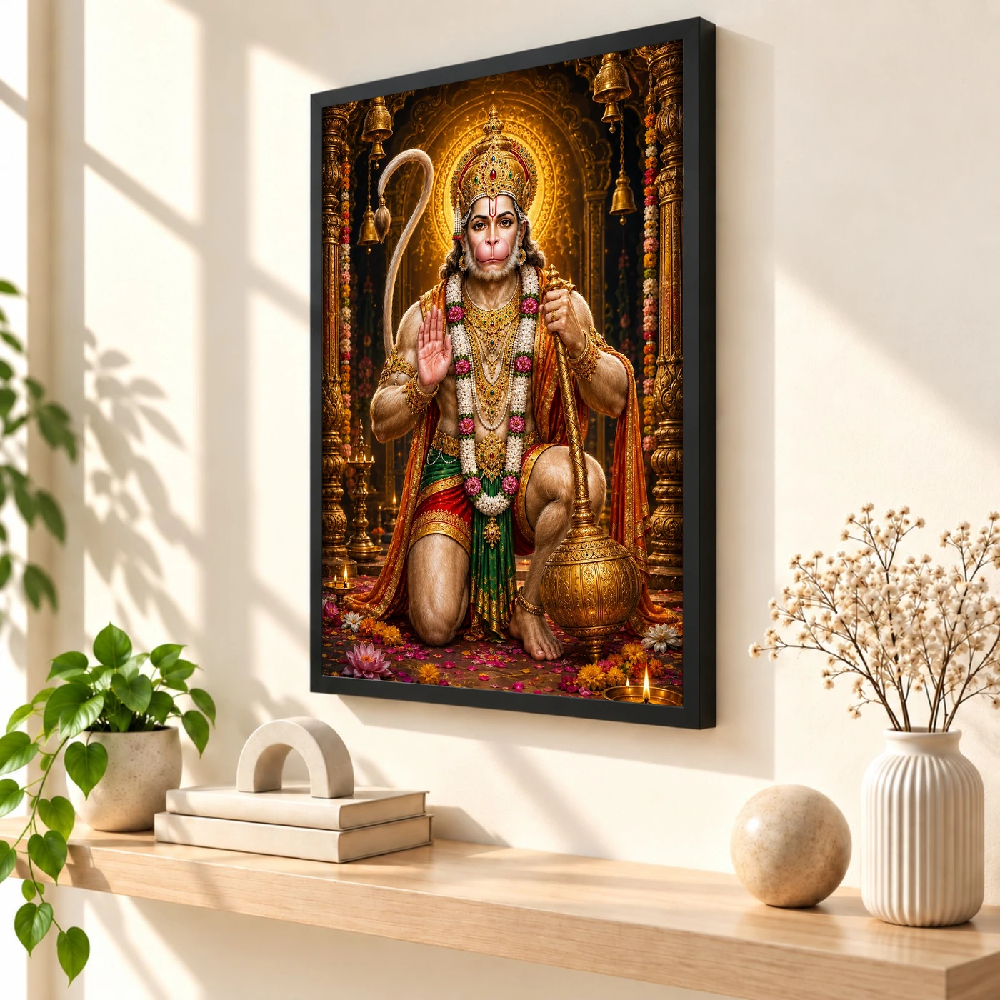 Lord Hanuman Royal Jewel-Toned Portrait Photo Frame, view 2