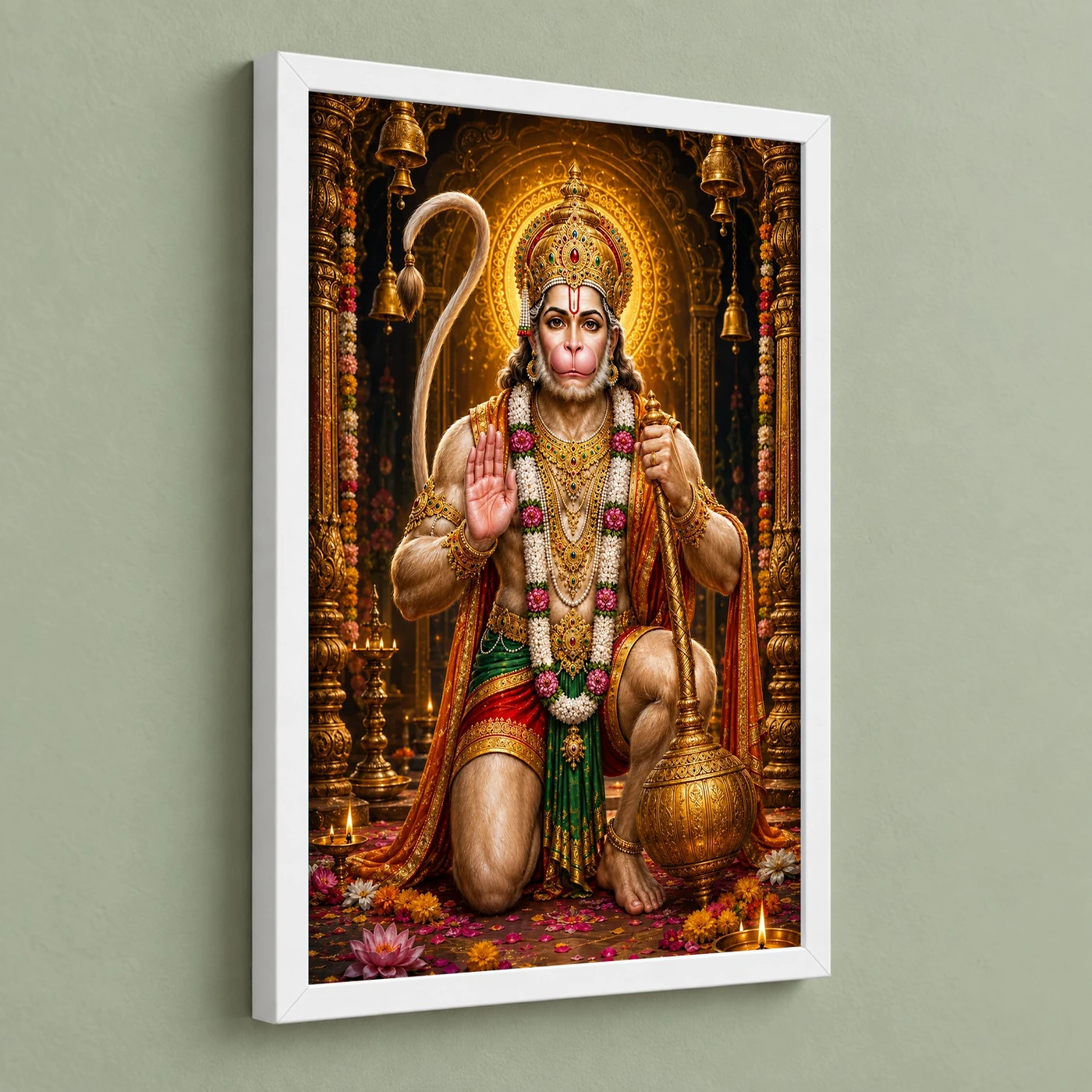 Lord Hanuman Royal Jewel-Toned Portrait Photo Frame, view 5