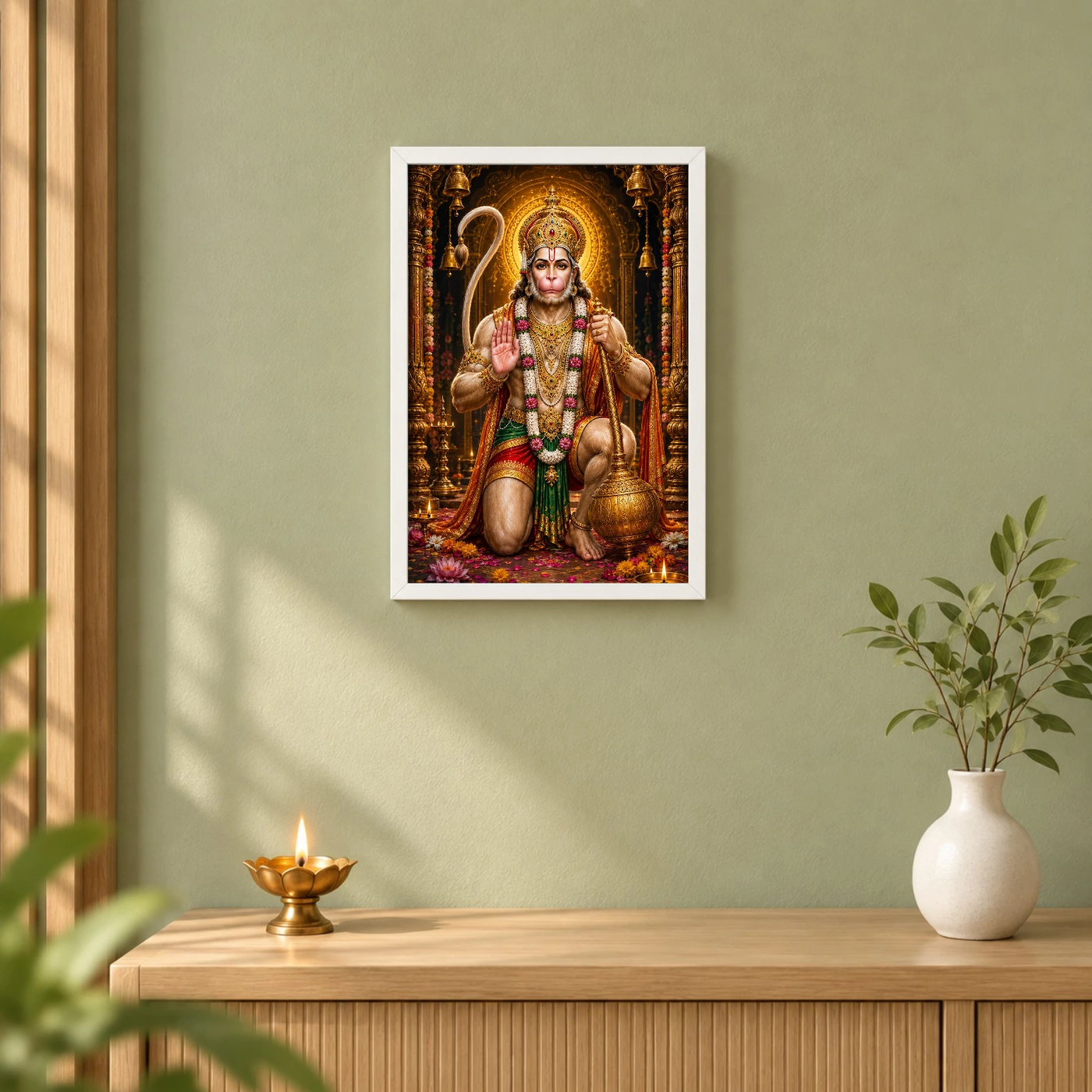 Lord Hanuman Royal Jewel-Toned Portrait Photo Frame, view 6