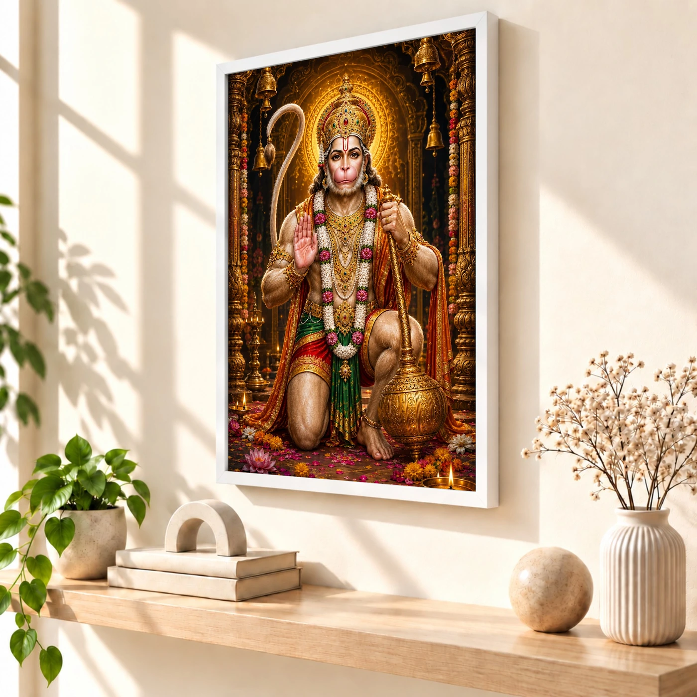 Lord Hanuman Royal Jewel-Toned Portrait Photo Frame, view 7